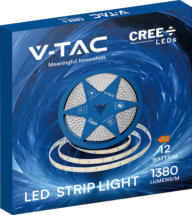 V-TAC LED-Strip VT-2125966, 120W, EEK: F, 13800lm, 3000K, 120°, 24V, 10m V-TAC LED-Stripe VT-2125966, 120W, EEK: F, 13800lm, 3000K, 120°, 24V, 10m