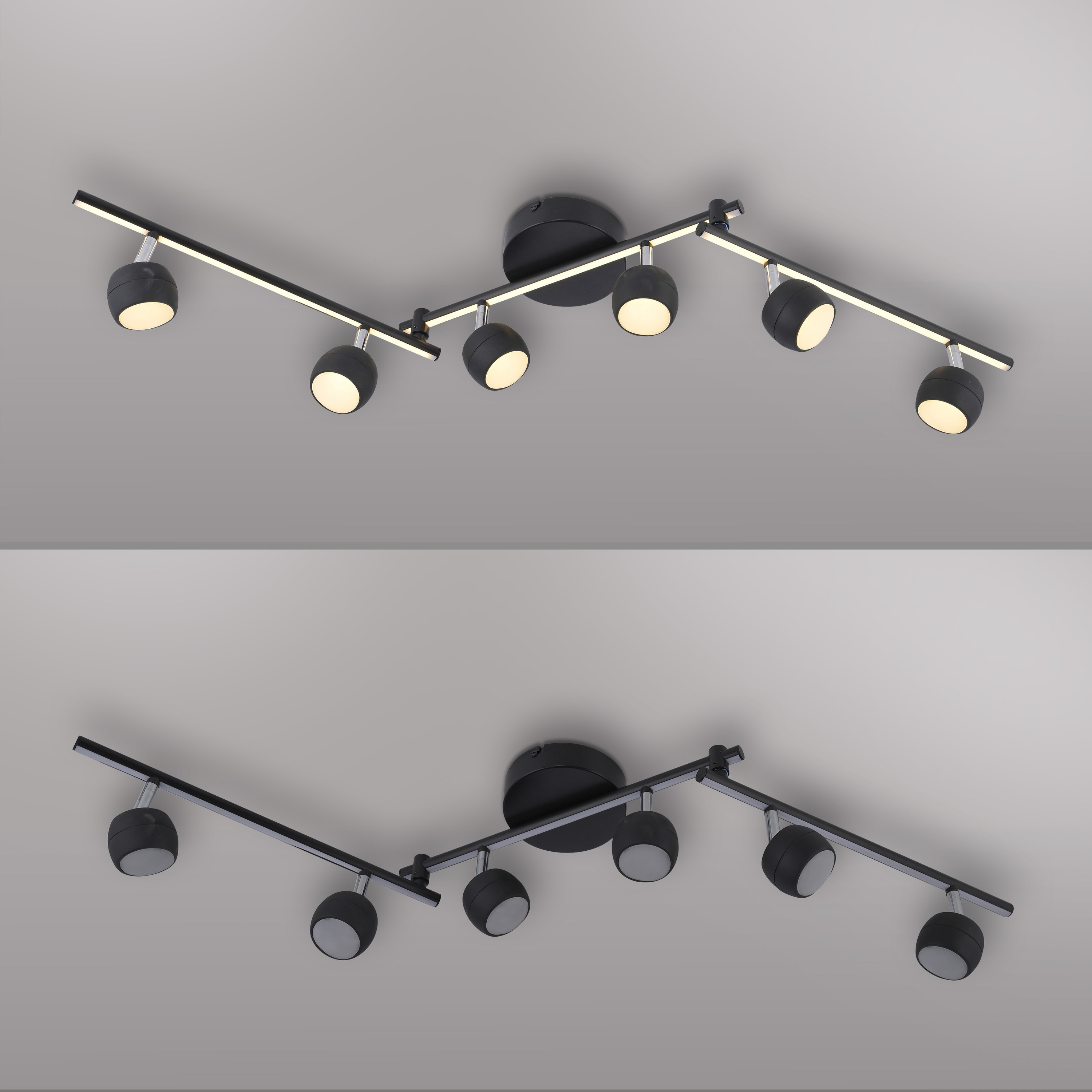 JUST LIGHT LED-Deckenleuchte 11403-18, 32W, 3000K, 37000lm, ww, IP20, schwarz
