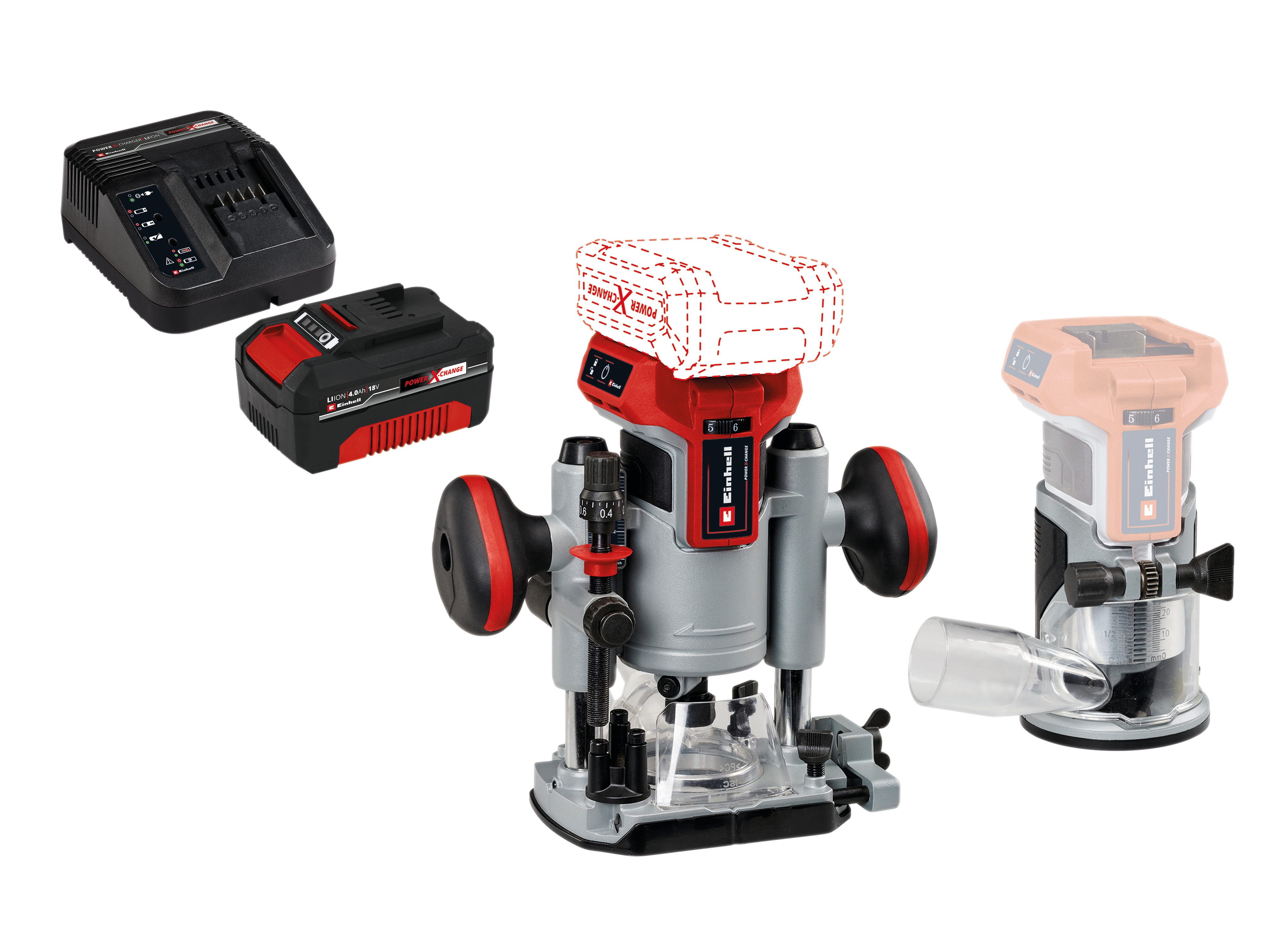 EINHELL PROFESSIONAL Akku-Ober/-Kantenfräse TP-RO 18 Set Li BL Kit (1x 4,0 Ah) EINHELL Akku-Ober/-Kantenfräse TP-RO 18 Set Li BL Kit (1x 4,0 Ah)