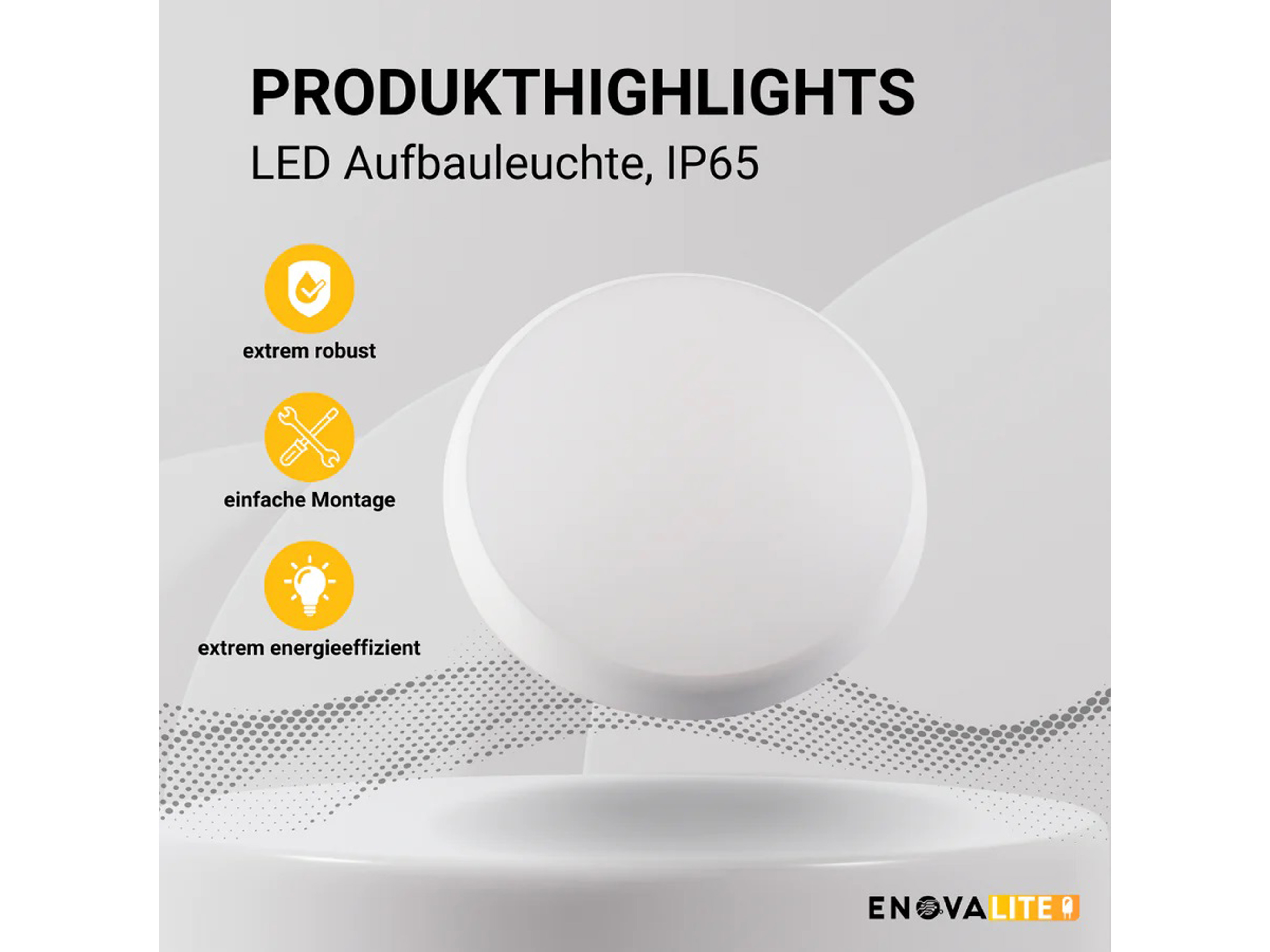 ENOVALITE LED-Deckenleuchte, EEK: F, 18W, 1880lm, 4000K, Ø250mm ENOVALITE LED-Deckenleuchte, EEK: F, 18W, 1880lm, 4000K, Ø250mm
