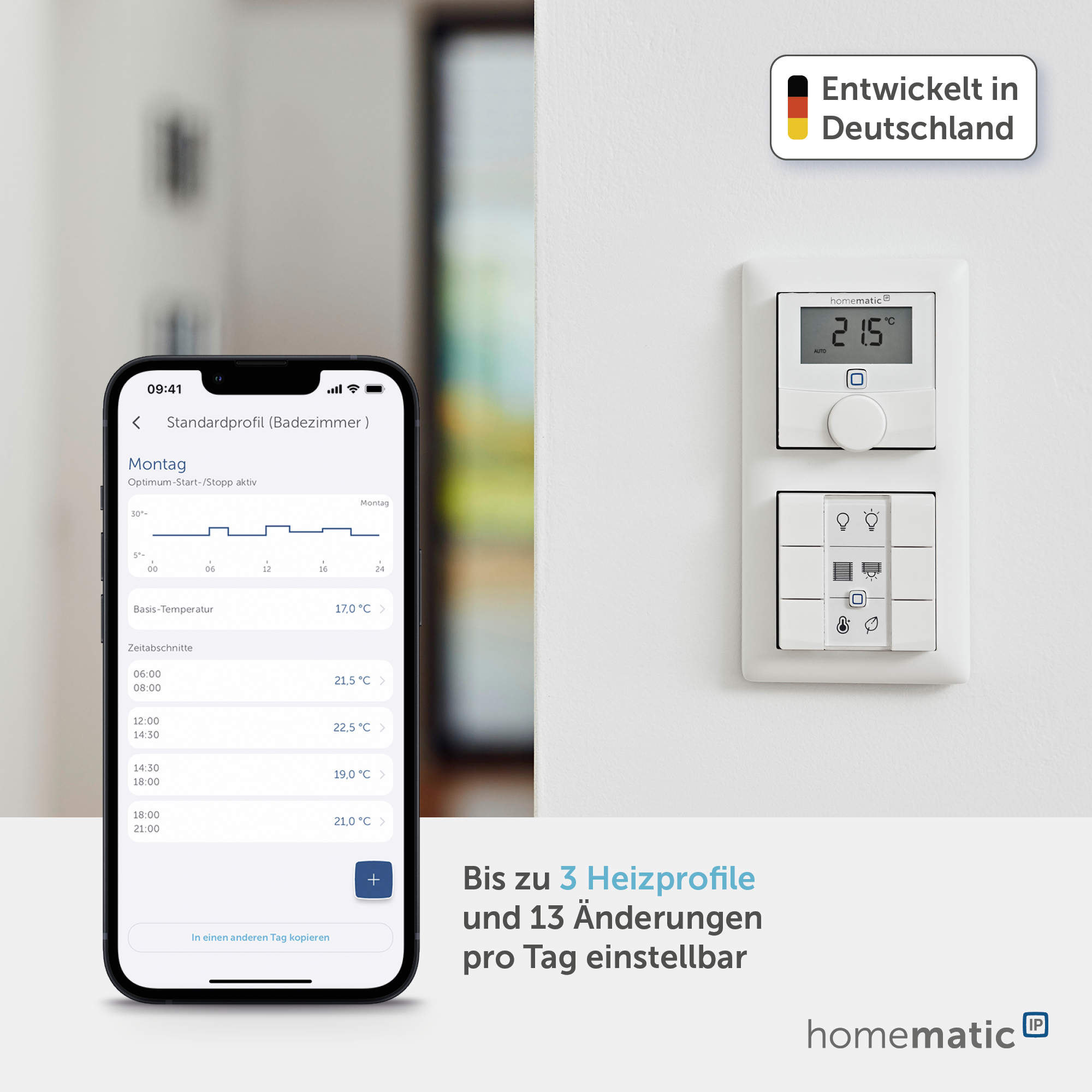 HOMEMATIC IP 156669A0, Wandthermostat mit Luftfeuchtigkeitssensor HOMEMATIC IP 156669A0, Wandthermostat mit Luftfeuchtigkeitssensor