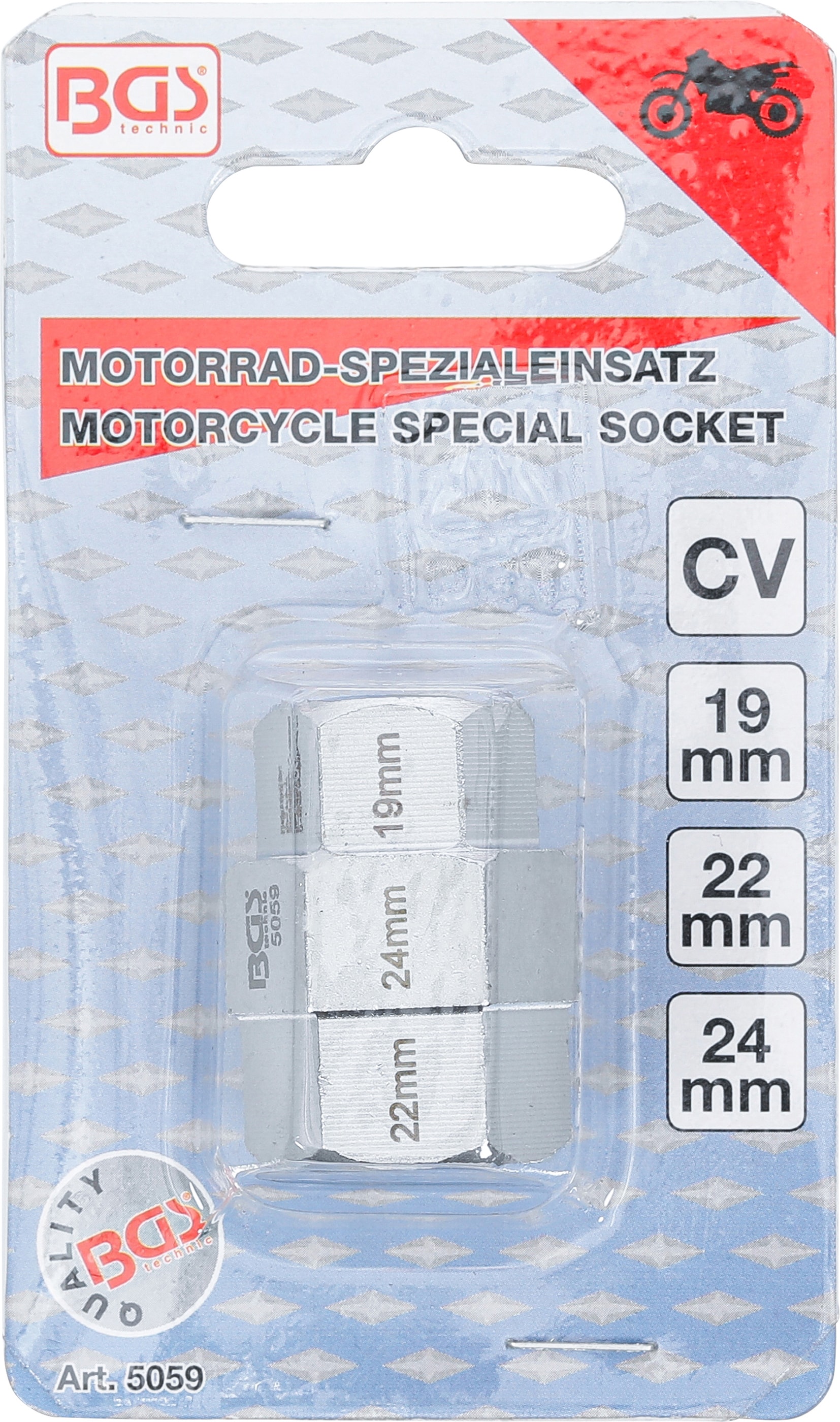 BGS TECHNIC Motorrad-Spezial-Einsatz, 5059, 19-22-24 mm BGS TECHNIC Motorrad-Spezial-Einsatz, 5059, 19-22-24 mm