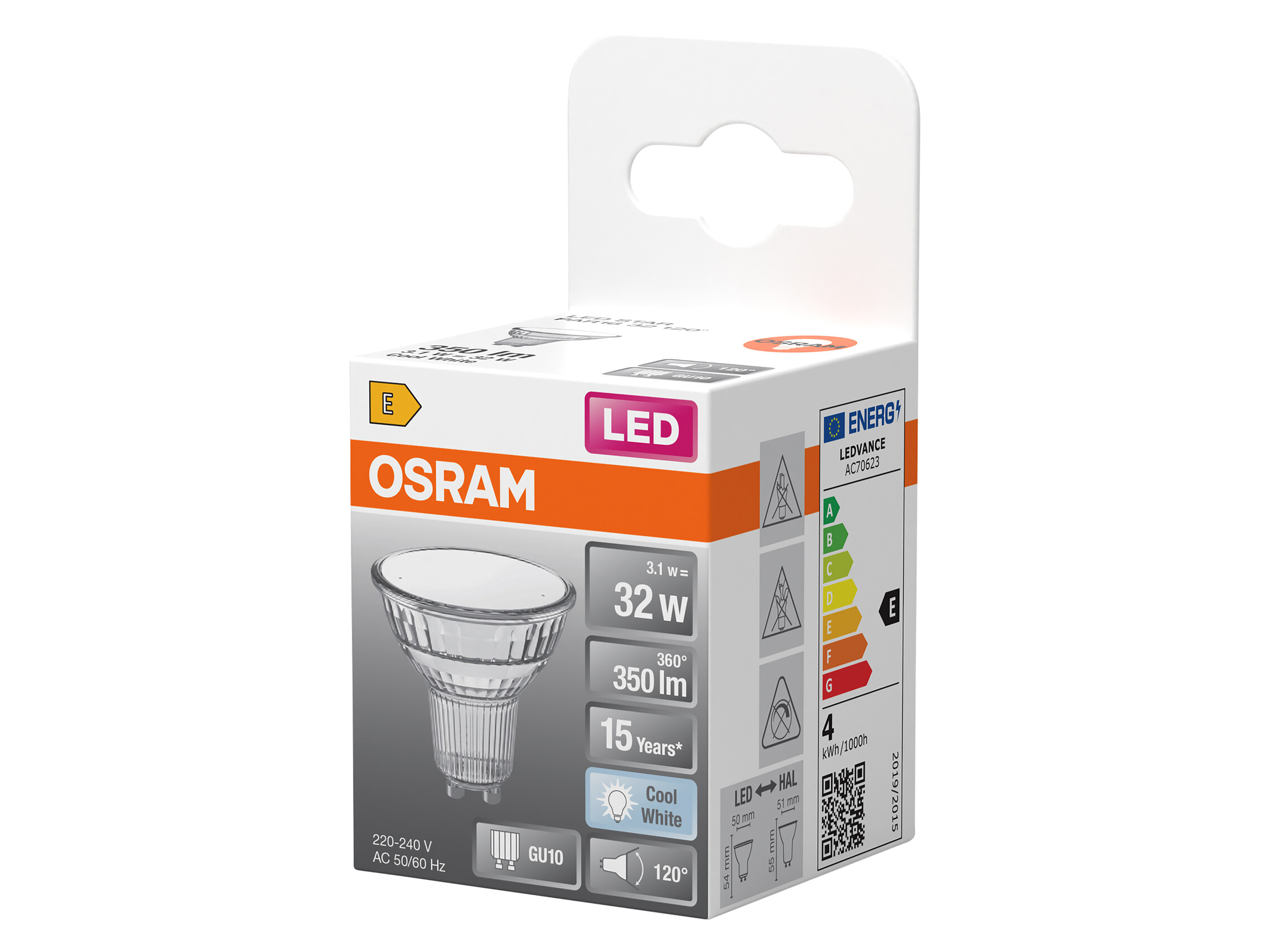 OSRAM LED-Lampe STAR, GU10, 3,1 W, 4000 K, EEK: E, 350 lm, IP20, neutralweiß OSRAM LED-Lampe STAR, GU10, 3,1 W, 4000 K, EEK: E, 350 lm, IP20, neutralweiß