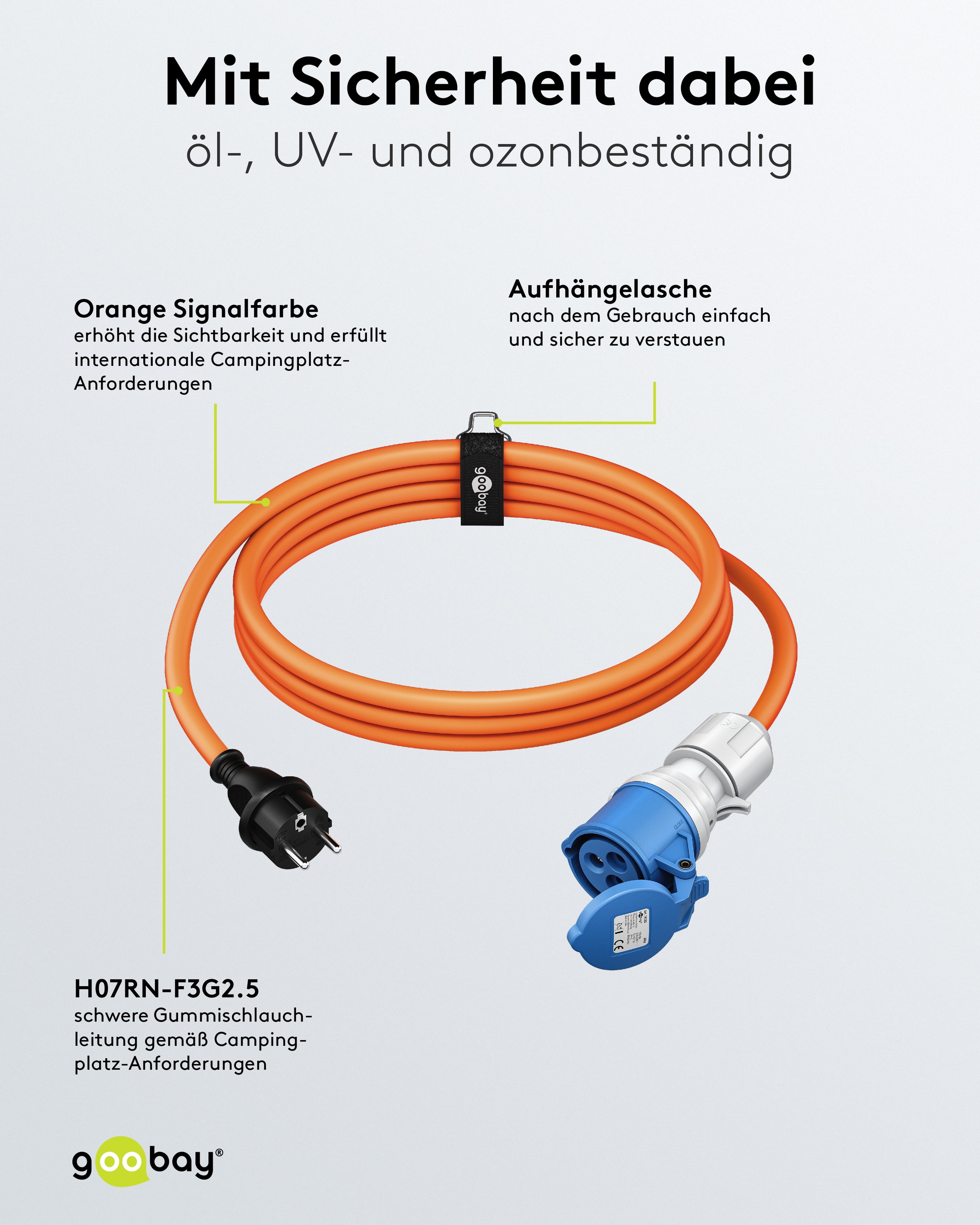 GOOBAY CEE-Adapterkabel 76185, 1,5 m, Stecker zu Schutzkontakt Stecker GOOBAY CEE-Adapterkabel 76185, 1,5 m, Stecker zu Schutzkontakt Stecker