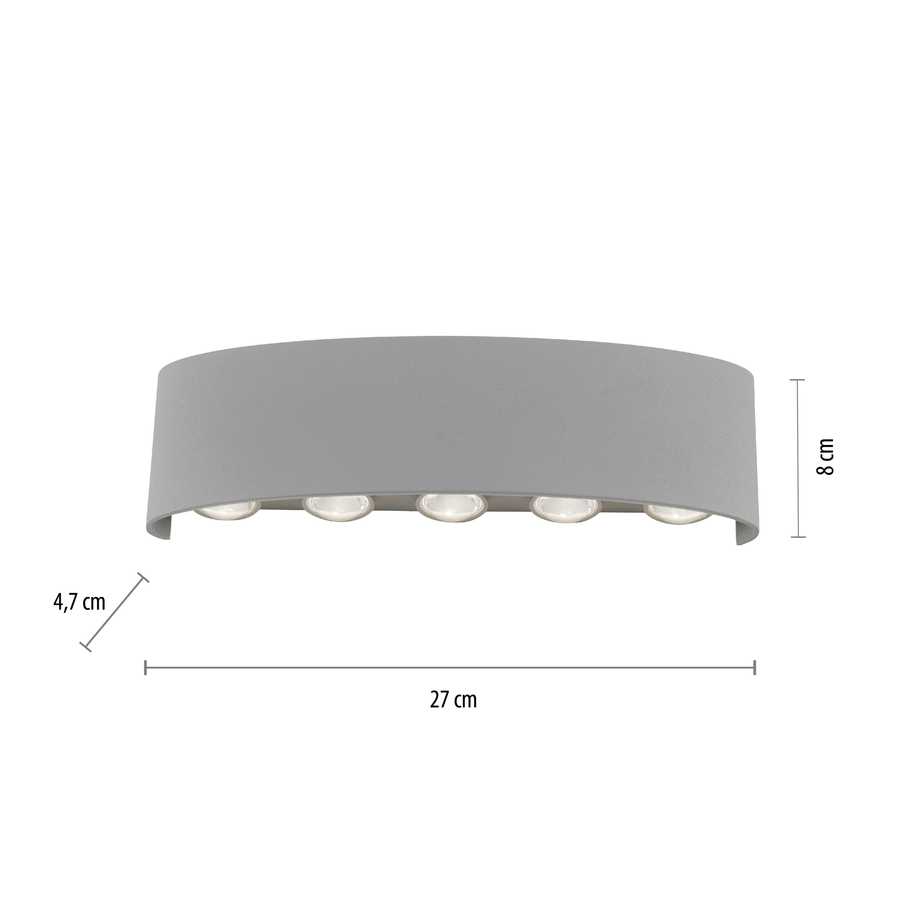 PAUL NEUHAUS LED-Wandleuchte 9489-21 silber, 8 W, 1200 lm, 3000 K, IP54 PAUL NEUHAUS LED-Wandleuchte 9489-21 silber, 8 W, 1200 lm, 3000 K, IP54