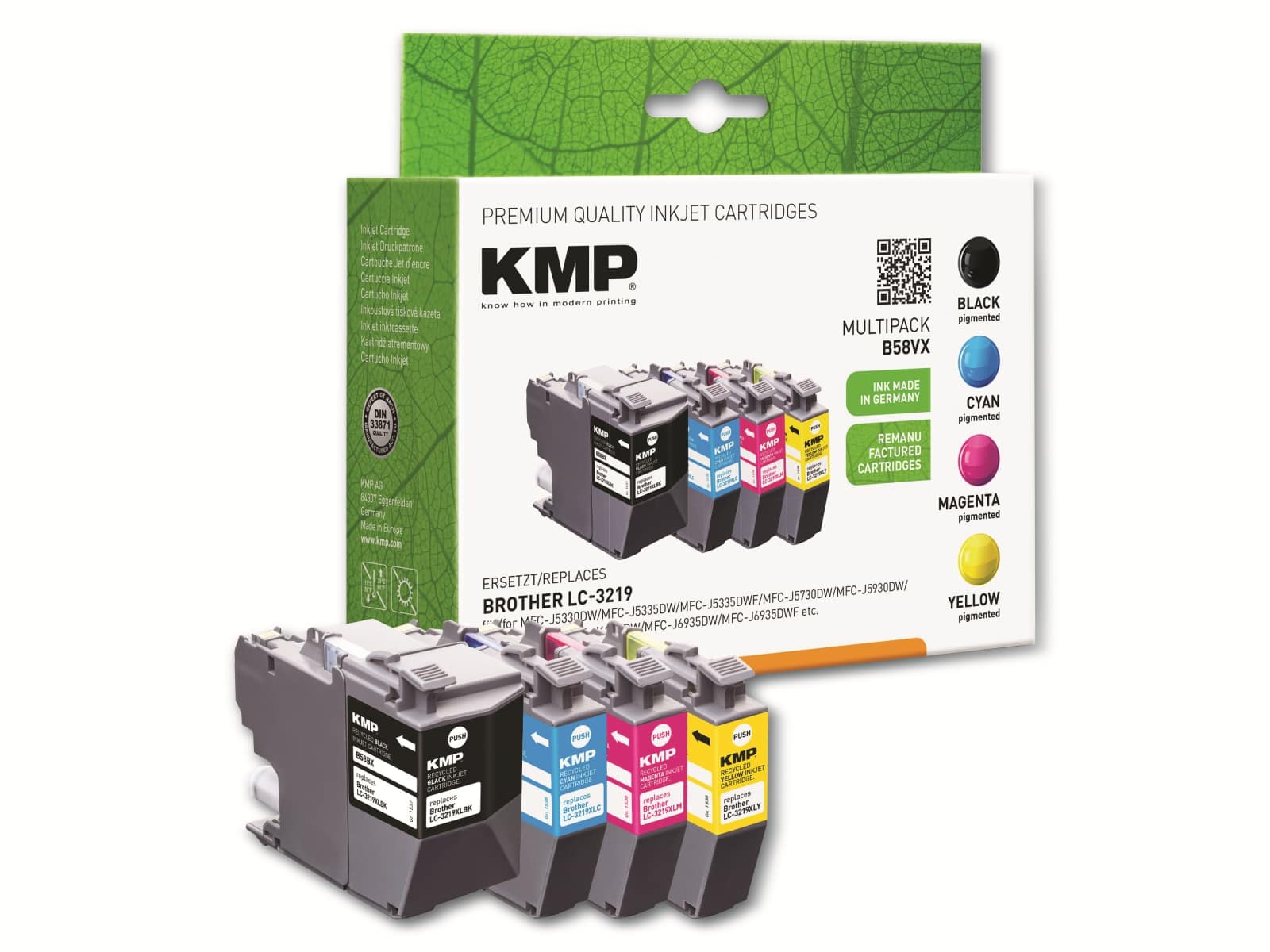 KMP Tintenmultipack B54VX, ersetzt Brother LC-3219XL BK/C/M/Y KMP Tintenmultipack B54VX, ersetzt Brother LC-3219XL BK/C/M/Y