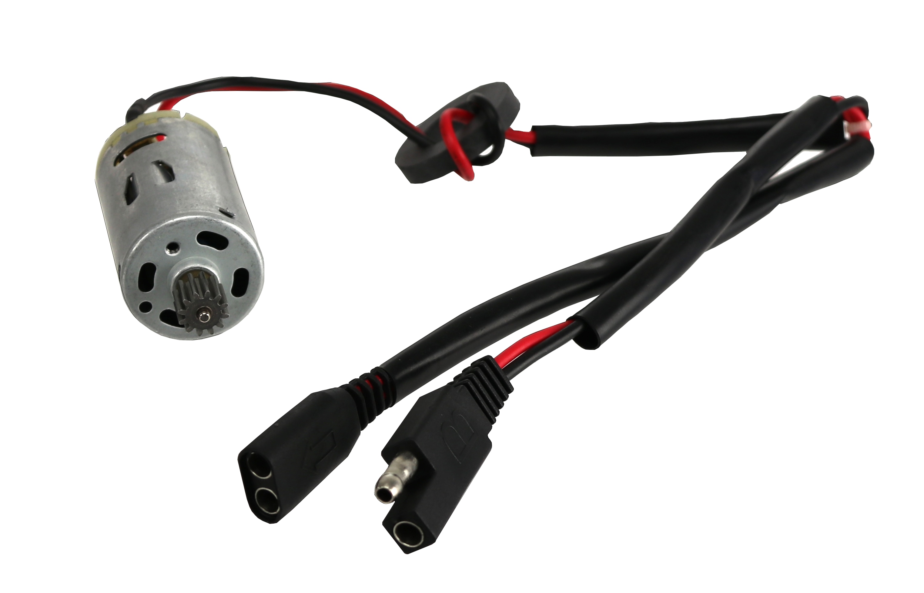 Gleichstrommotor, TR 390, 6V/3A, 18W, Ritzel 12 Zähne, Ø 9,7 mm Gleichstrommotor TR 390 mit Ritzel