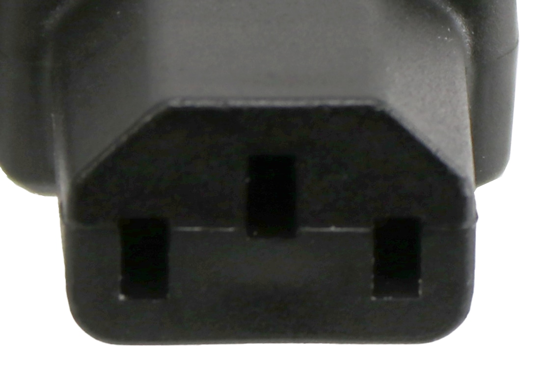 Kaltgerätekupplung, gewinkelt rechts, schwarz Kaltgerätekupplung, gewinkelt rechts, schwarz