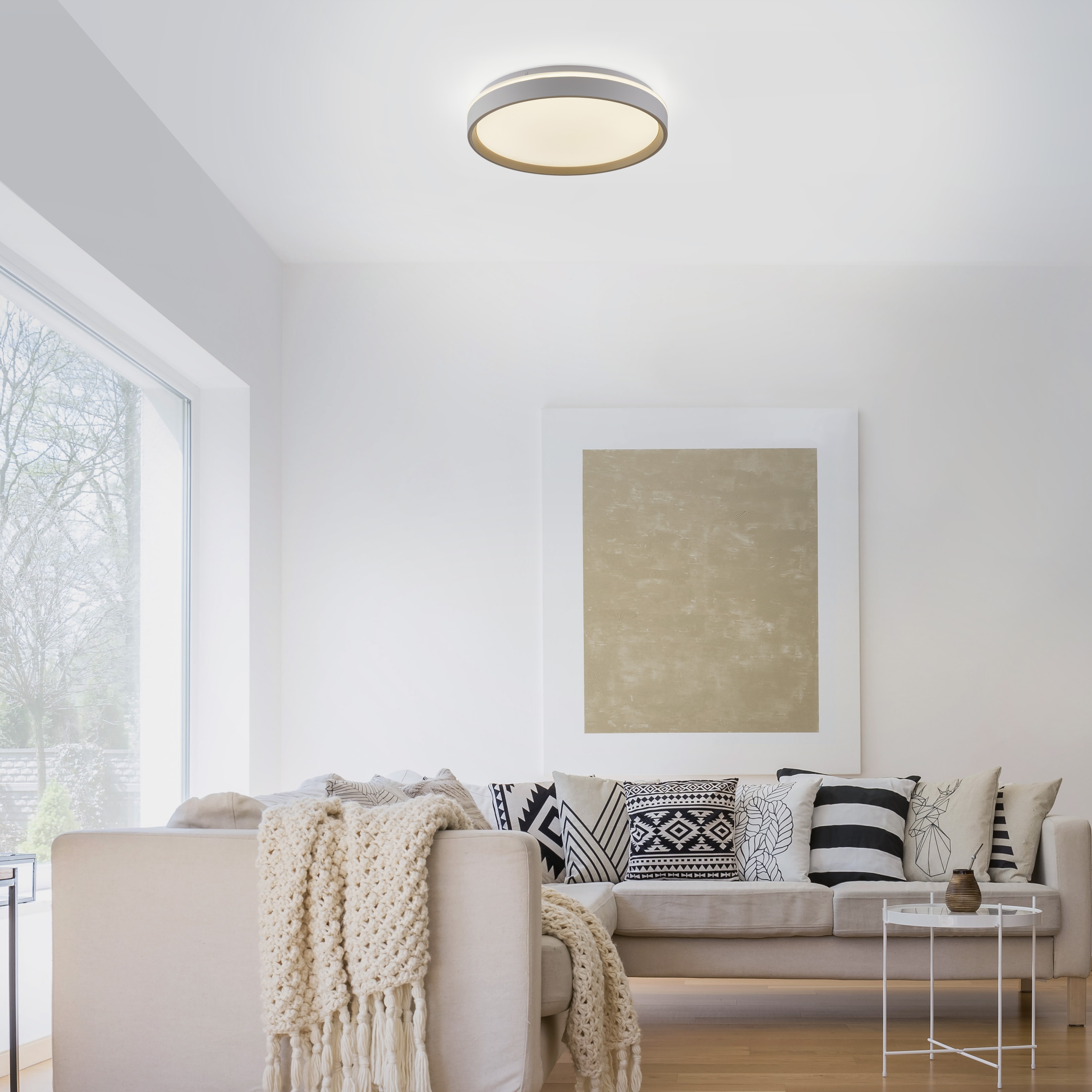 JUST LIGHT LED-Deckenleuchte 14277-39, 20W, CCT, 2700lm, IP20, weiß/sand JUST LIGHT LED-Deckenleuchte 14277-39, 20W, CCT, 2700lm, IP20, weiß/sand