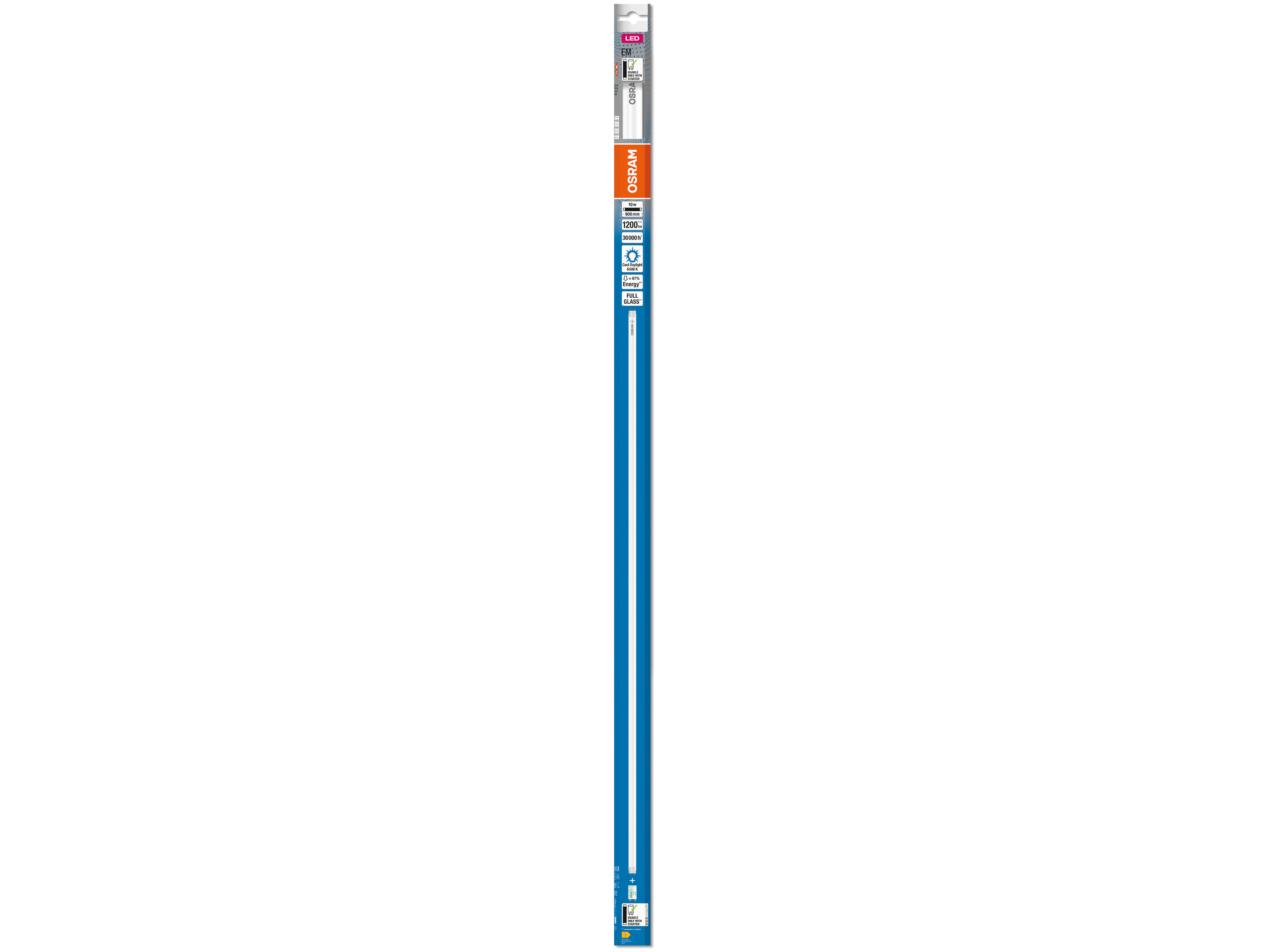 OSRAM LED-Röhre, T8, 900mm, G13, EEK: E, 10W, 1200lm, 6500K OSRAM LED-Röhre, T8, 900mm, G13, EEK: E, 10W, 1200lm, 6500K