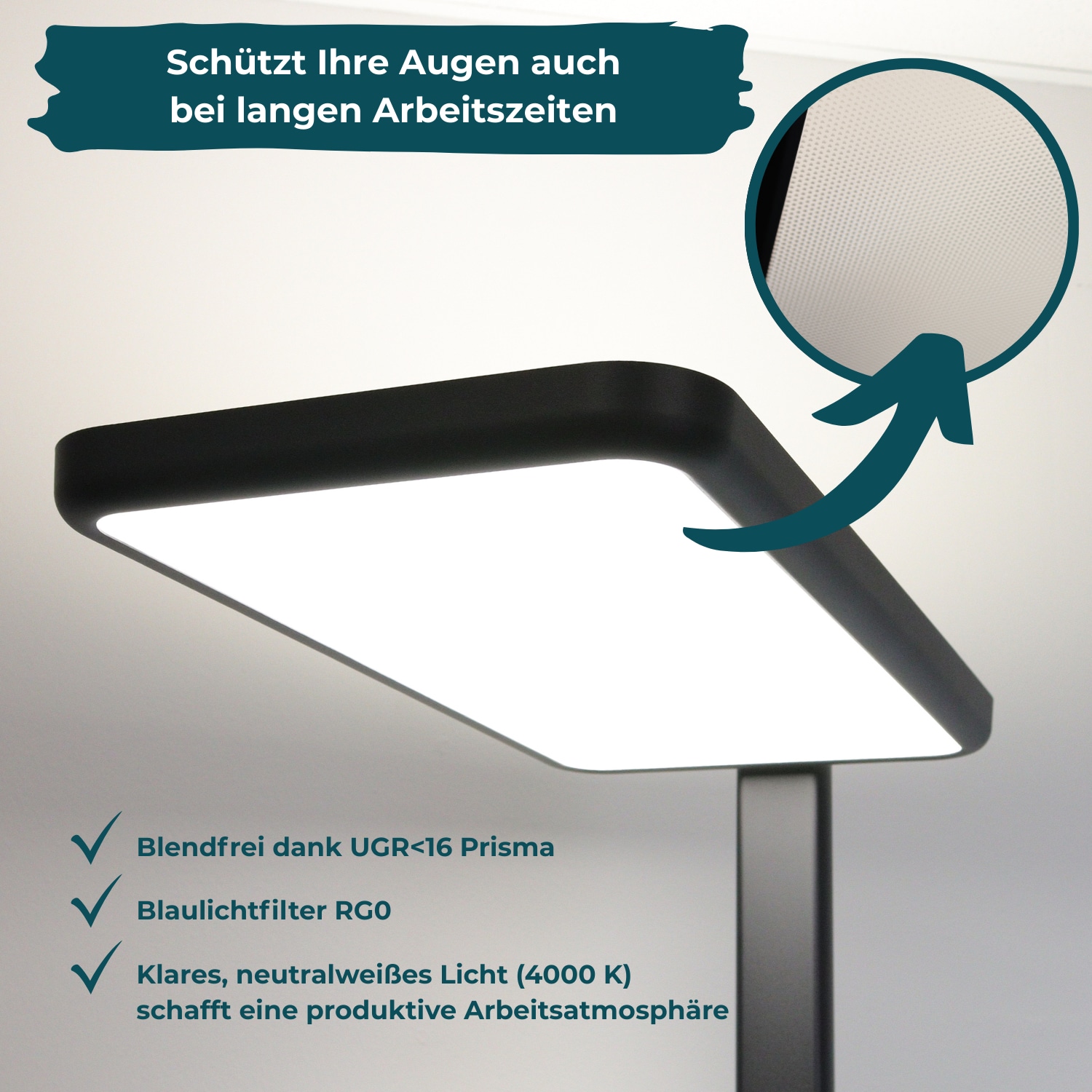 LUXULA LED-Büro-Stehleuchte, EEK: G, 100 W, 7000 lm, 4000K, schwarz LUXULA LED-Büro-Stehleuchte, EEK: G, 100W, 7000lm, 4000K, schwarz