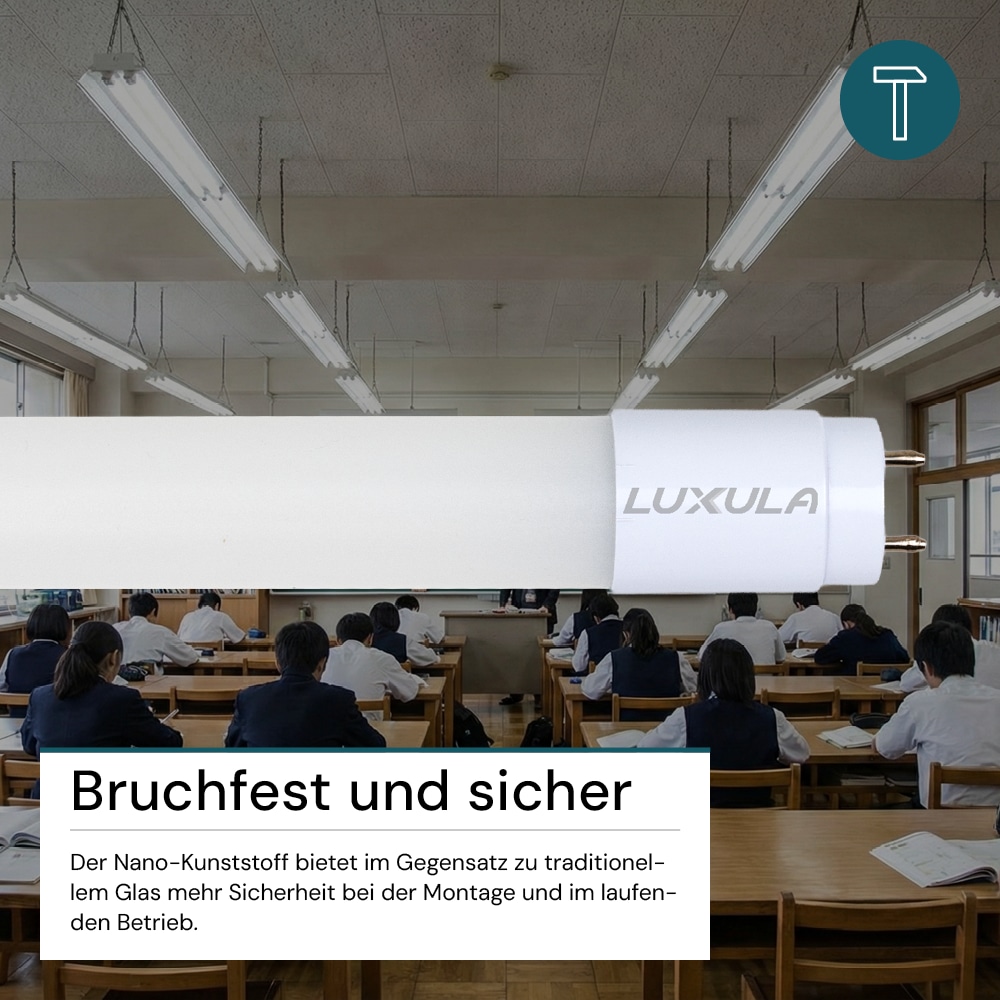LUXULA LED-Röhre 2160lm LX100820, T8, 4000K, 120lm/W, 18W, mit Brücke LUXULA LED-Röhre 2160lm LX100820, T8, 4000K, 120lm/W, 18W, mit Brücke