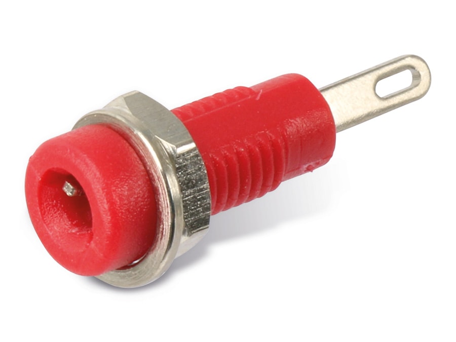 Zwerg-Einbaubuchse 2 mm, rot Zwerg-Einbaubuchse 2 mm, rot