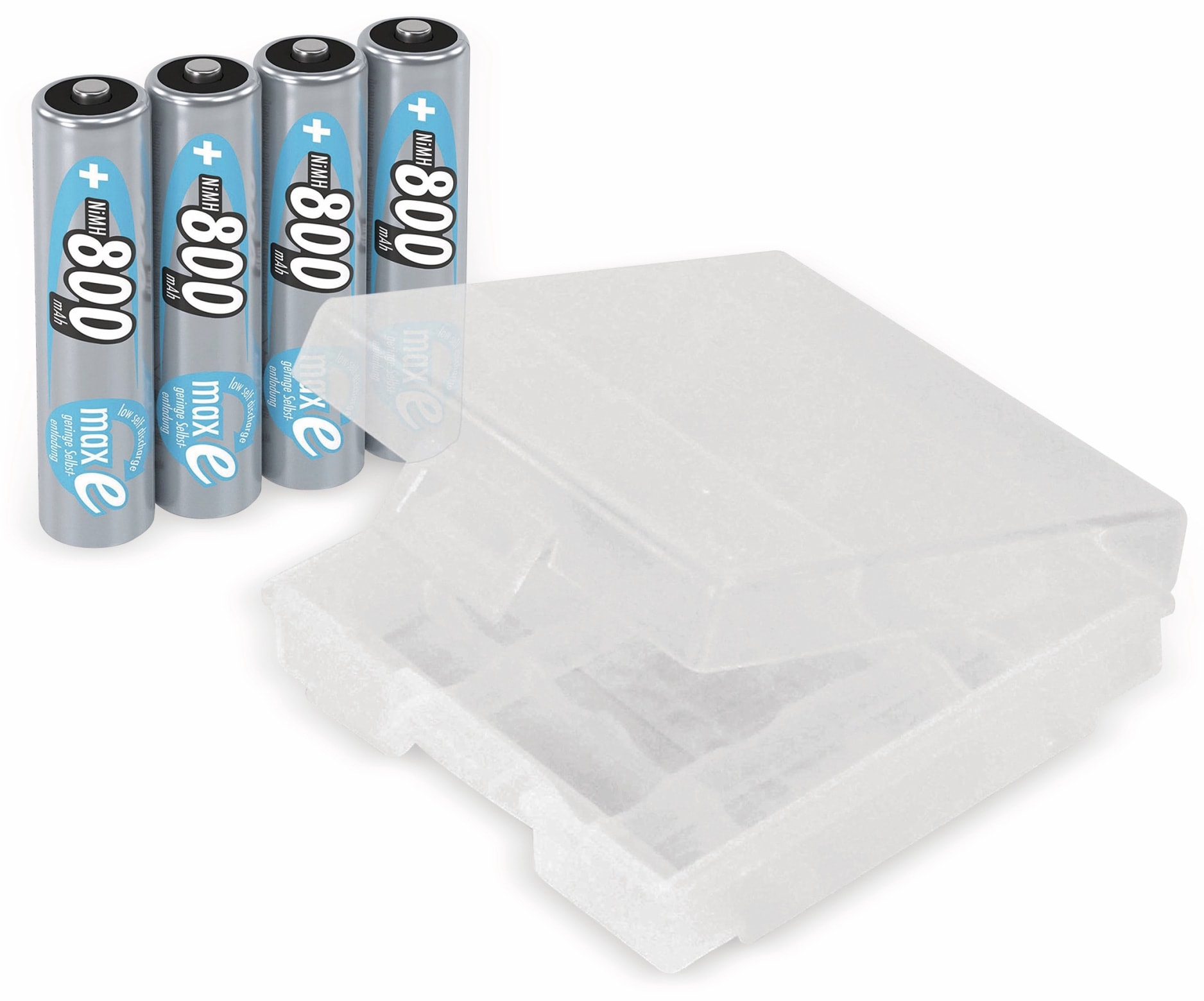 ANSMANN NiMH-Micro-Akku maxE, 800 mAh, 4 Stück, mit Batterienbox ANSMANN NiMH-Micro-Akku maxE, 800 mAh, 4 Stück, mit Batterienbox