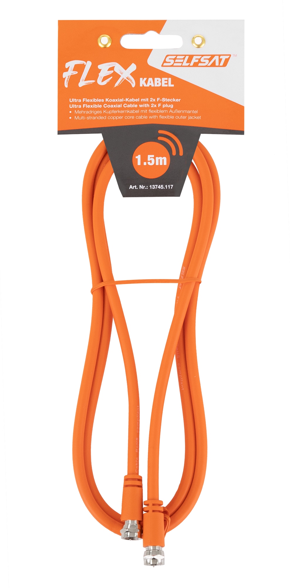 SELFSAT Antennenanschlusskabel Flex 1,5 m, orange SELFSAT Antennenanschlusskabel Flex 1,5 m, orange