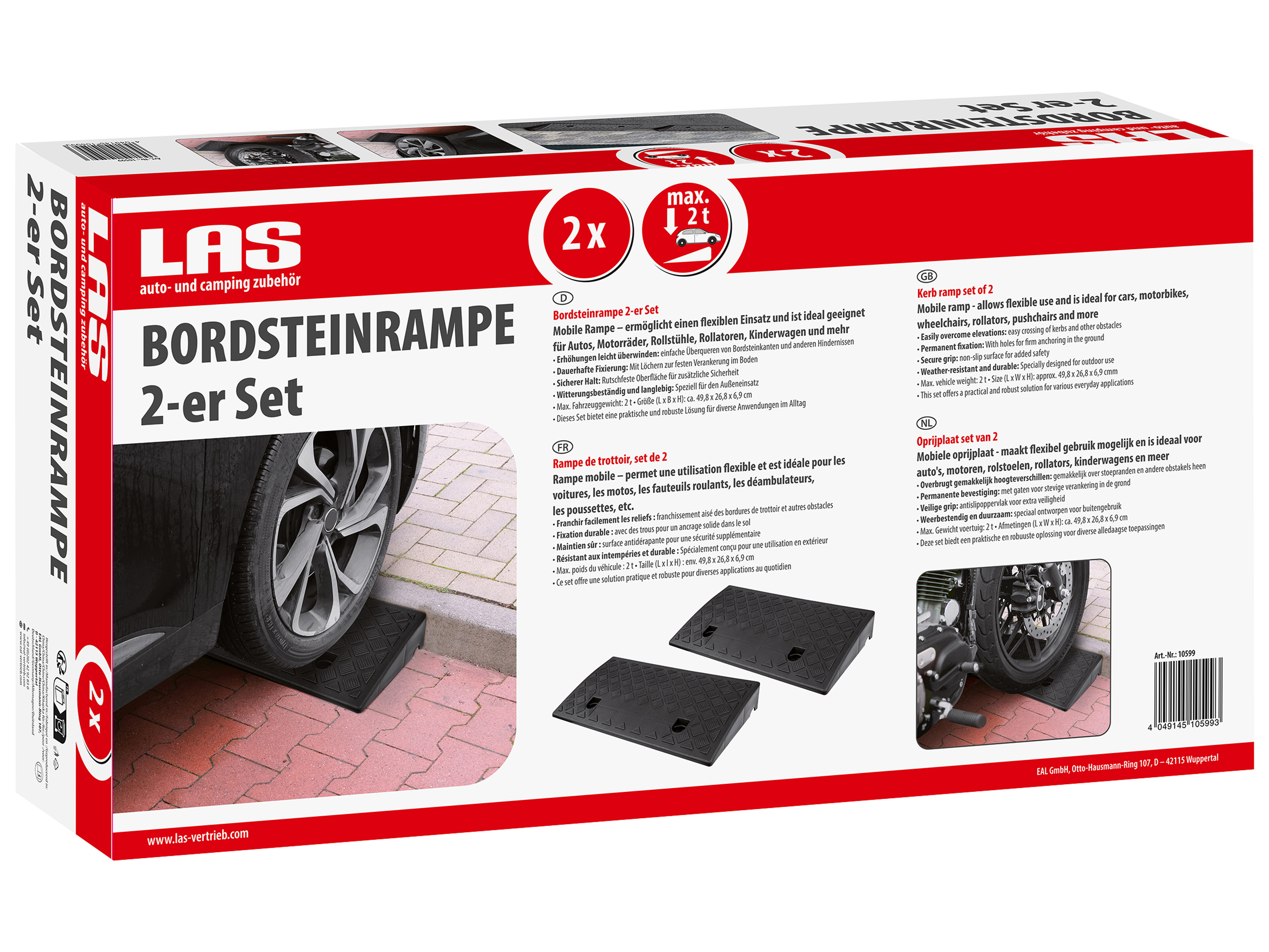 LAS Bordsteinrampe, 10599, max. 2t, 2er-Set LAS Bordsteinrampe, 10599, max. 2t, 2er-Set