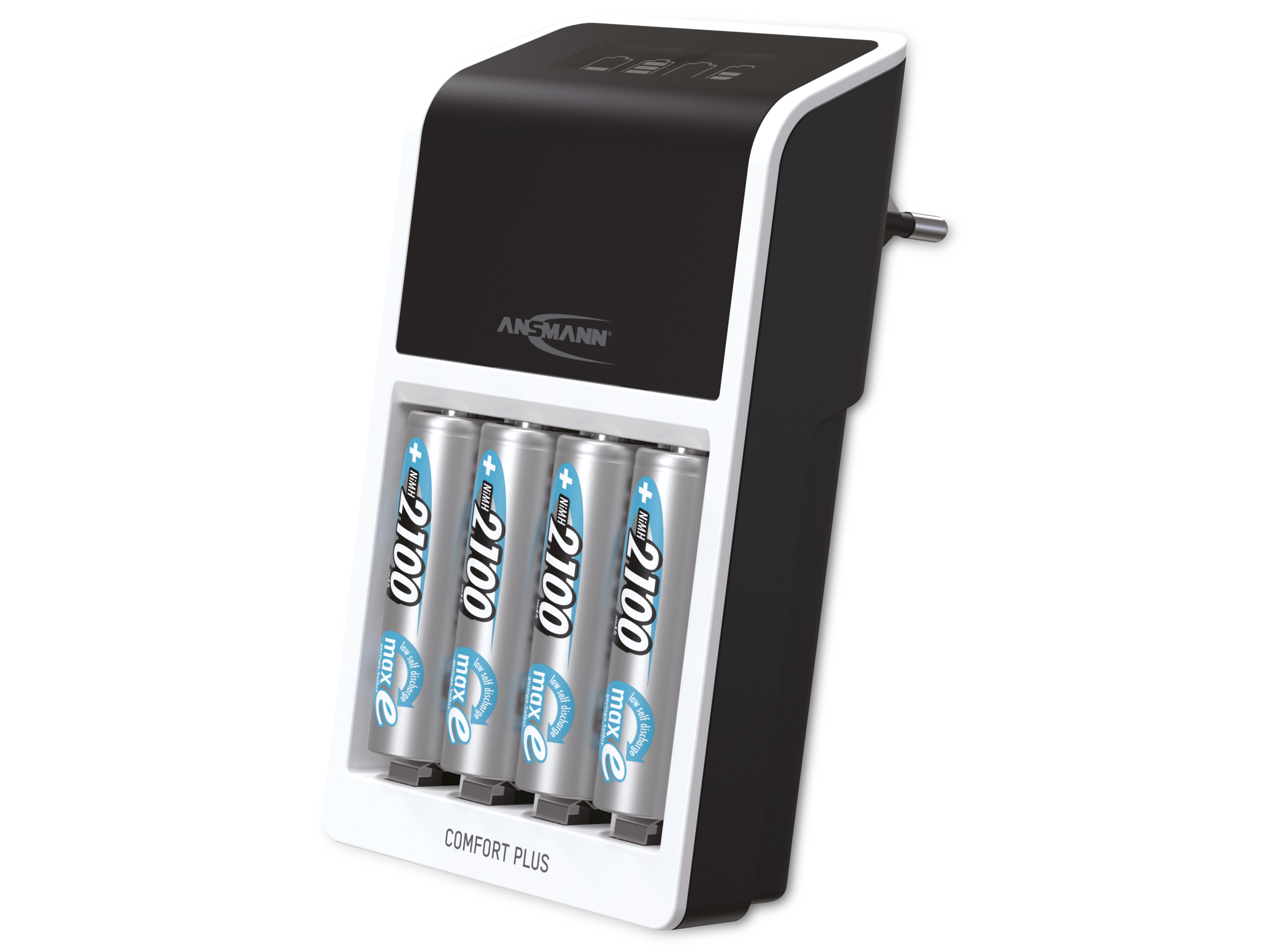 ANSMANN Akku-Ladegerät Comfort Plus + 4× AA 2100mAh ANSMANN Akku-Ladegerät Comfort Plus + 4× AA 2100mAh
