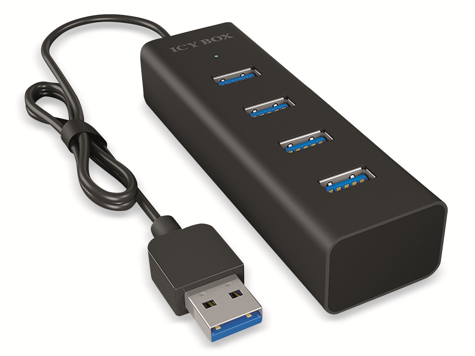 ICY BOX USB-Hub IB-HUB1409-U3, 4-port, Alumnium, schwarz ICY BOX USB-Hub IB-HUB1409-U3, 4-port, Alumnium, schwarz