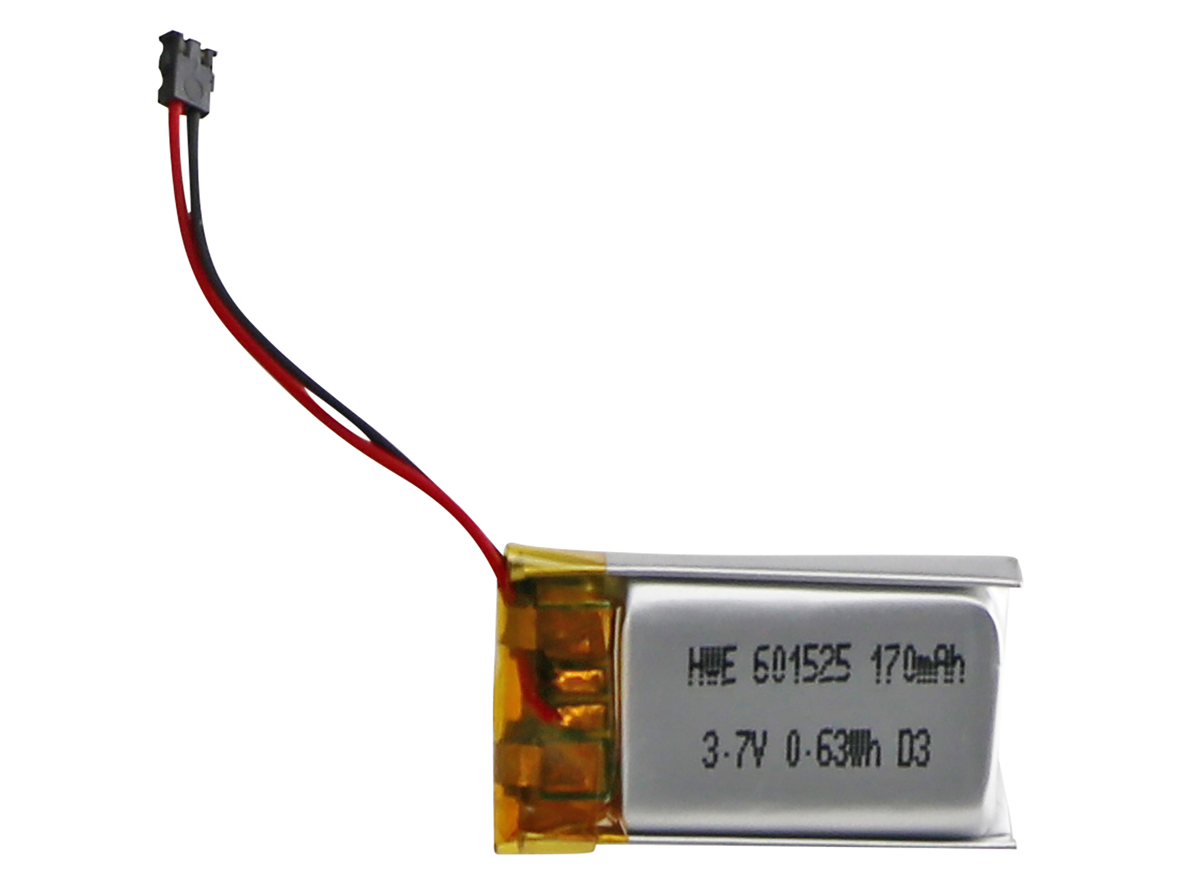 Lithium-Polymer-Akku HWE601525, 3,7 V/170 mAh, 5 Stück Lithium-Polymer-Akku HWE601525, 5 Stück