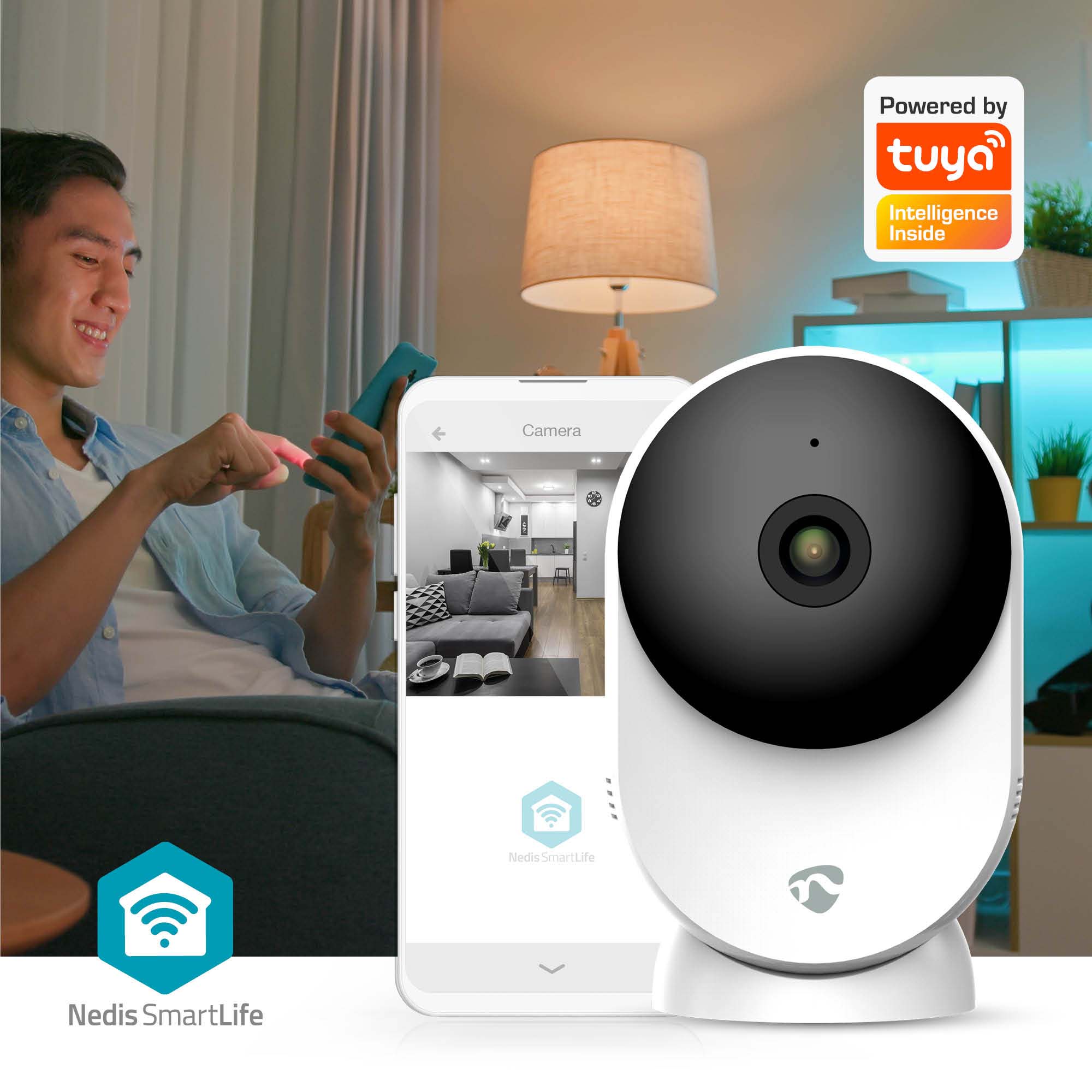 NEDIS Überwachungskamera SmartLife, WIFICI12CWT, Innen, Wi-Fi, weiß