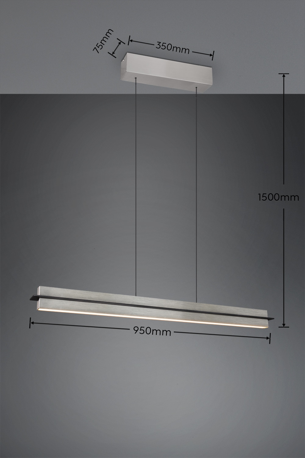 TRIO LED-Pendelleuchte EMERSON 346710107, 22 W, 2500 lm, nickel TRIO LED-Pendelleuchte EMERSON 346710107, 22 W, 2500 lm, nickel