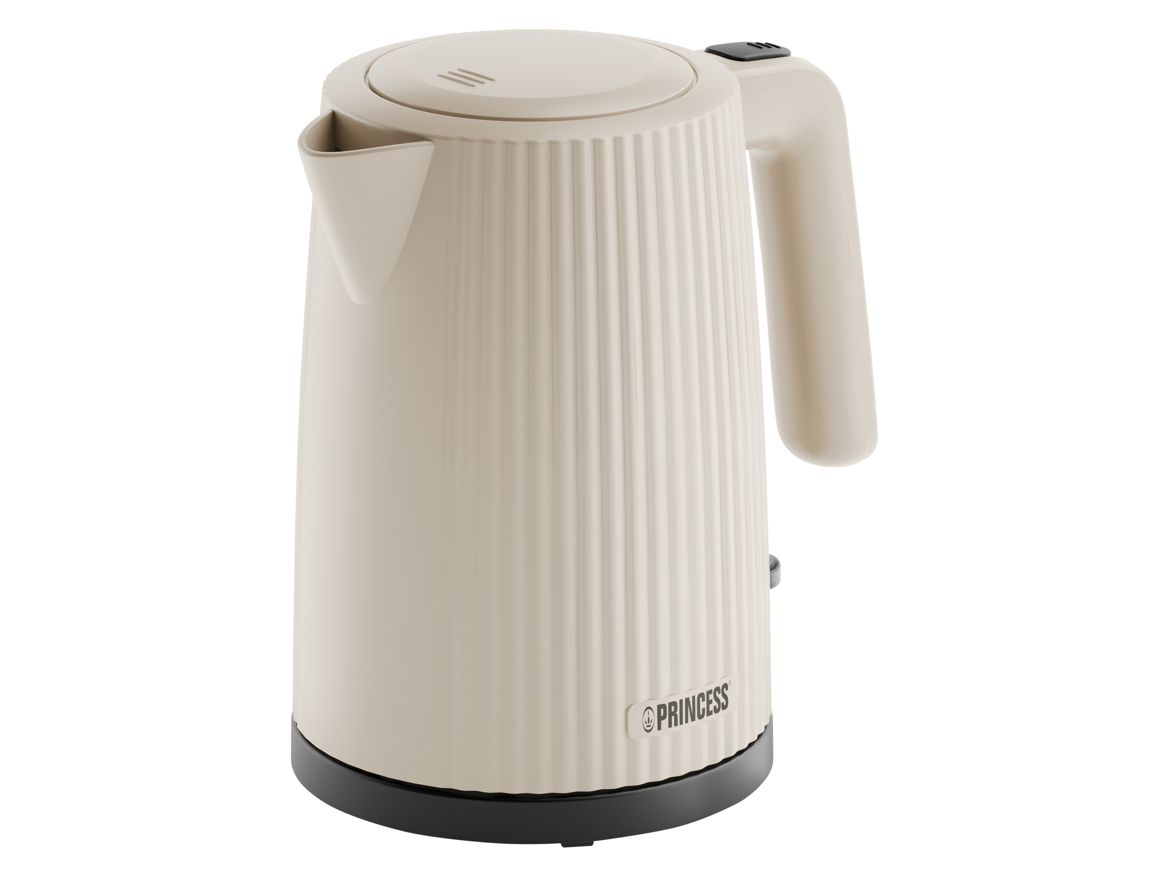 PRINCESS Wasserkocher Wave, 1,7L, 360° kabellos, 0,7m Kabel, 2200W, beige