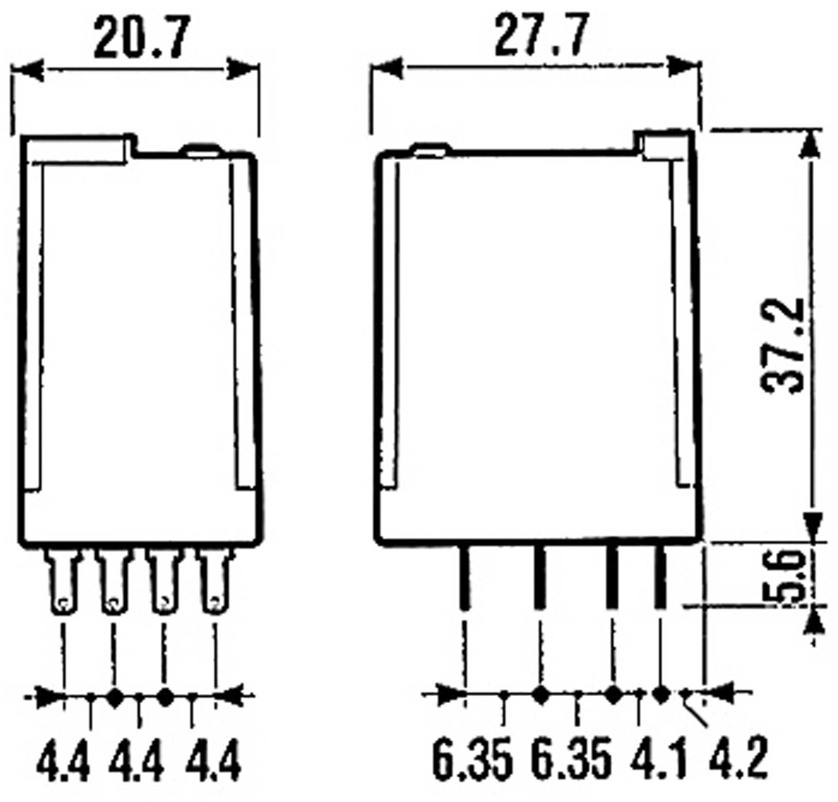 FINDER Relais F 55.34, 24 V-, 4xUM, 7 A, hartvergoldet FINDER Relais F 55.34, 24 V-, 4xUM, 7 A, hartvergoldet
