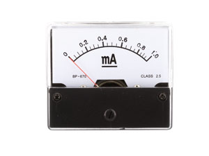 Drehspul-Einbauinstrument, 0...1 mA- Drehspul-Einbauinstrument, 0...1 mA-