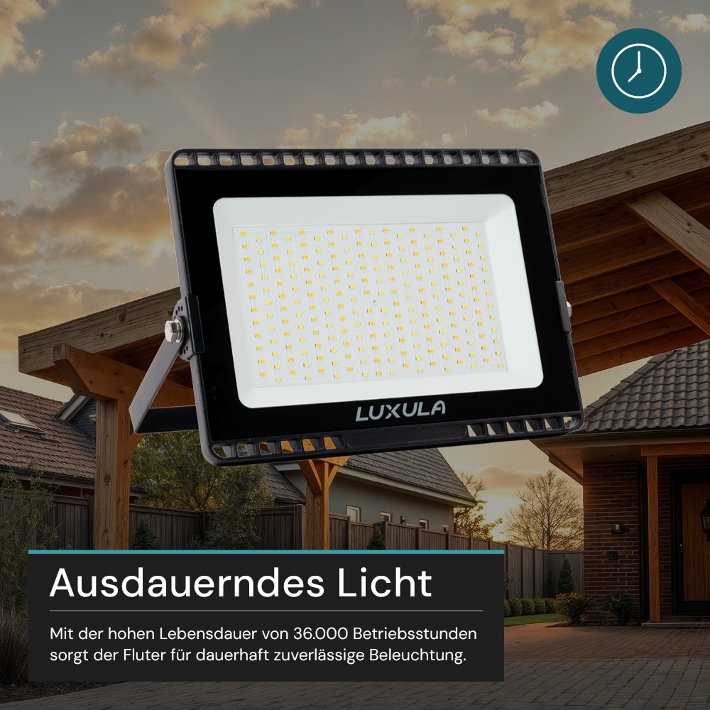 LUXULA LED-Fluter, EEK: F, 100W, 10000lm, CCT, schwarz