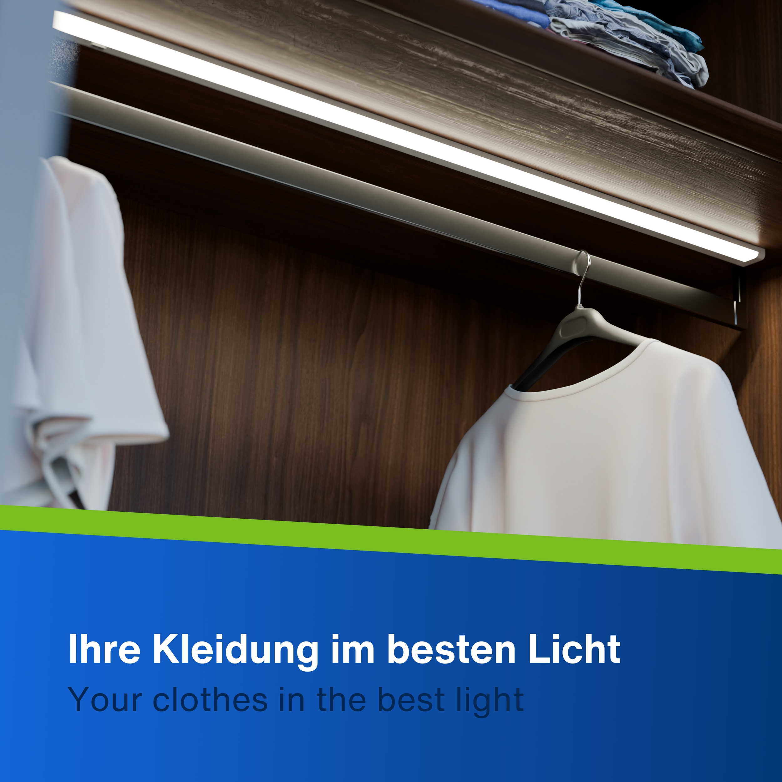 REV LED-Unterbauleuchte, 8W, 3000K, 620lm, warmweiß, IP20, 90 cm REV LED-Unterbauleuchte, 8W, 3000K, 620lm, warmweiß, IP20, 90 cm