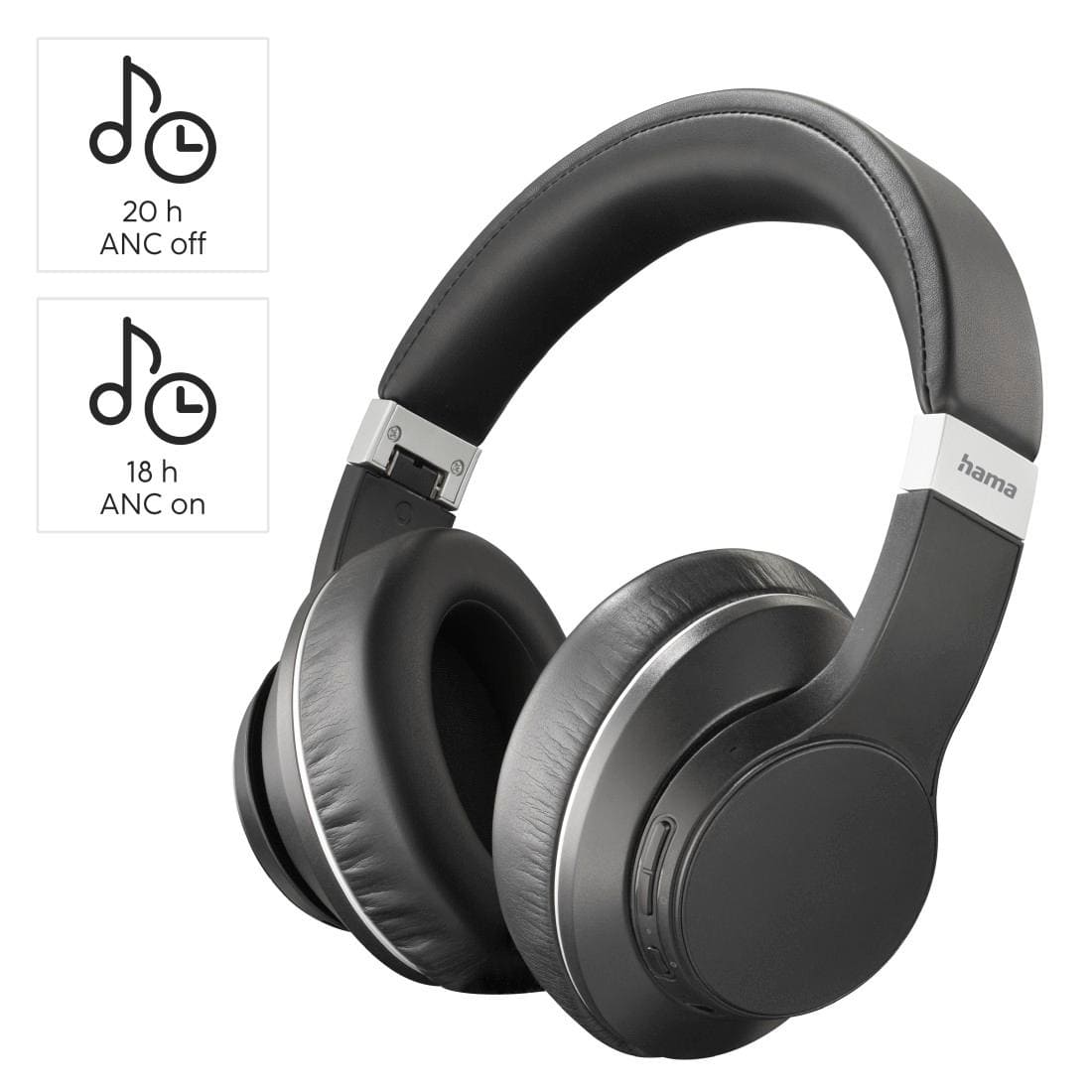 HAMA Over-Ear Kopfhörer Passion Voyage, Bluetooth, ANC, schwarz HAMA Over-Ear Kopfhörer Passion Voyage, Bluetooth, ANC, schwarz
