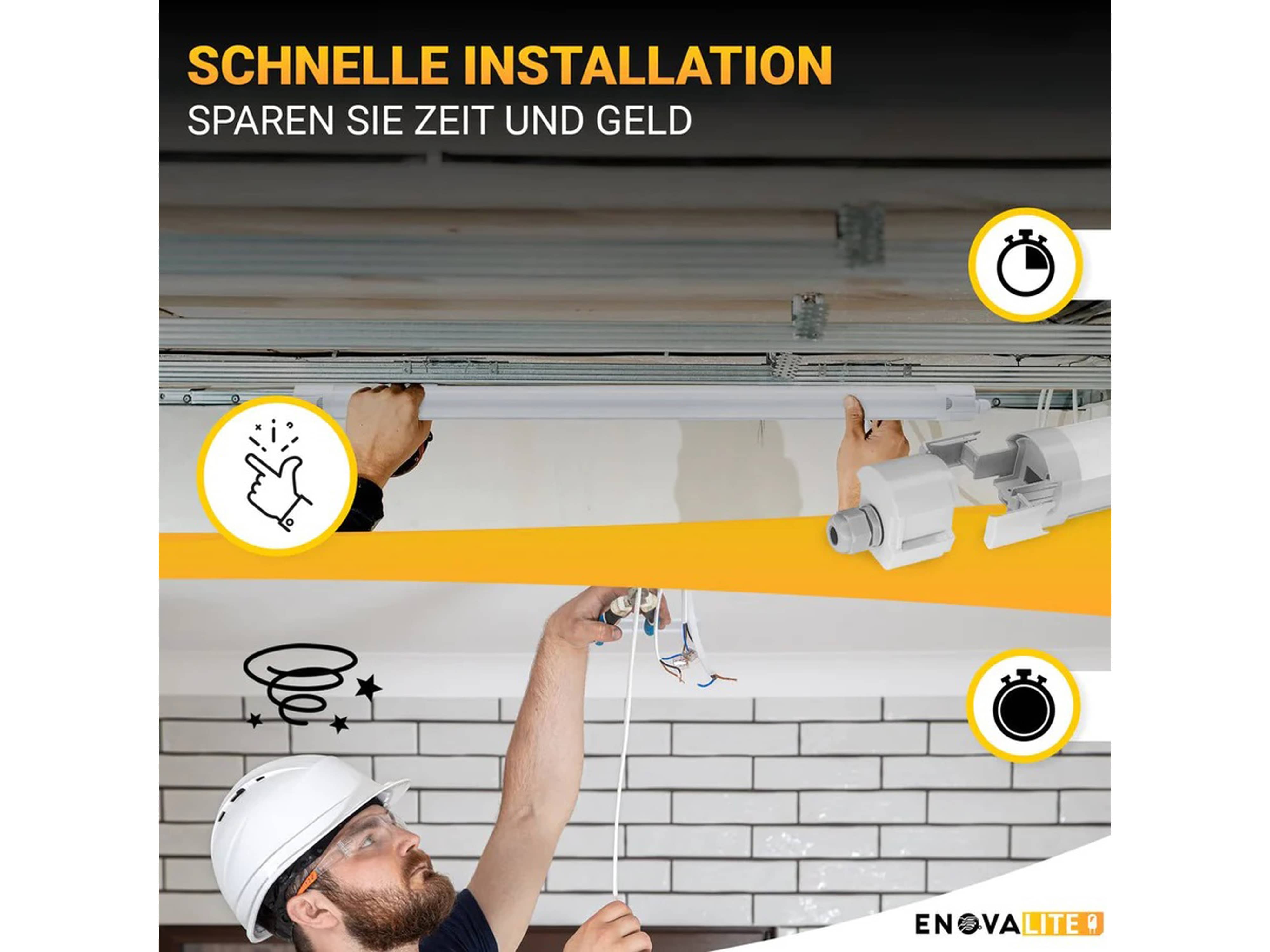 ENOVALITE LED-Feuchtraumleuchte PRO, EEK: E, 50W, 5500lm, 4000K, 1500mm ENOVALITE LED-Feuchtraumleuchte PRO, EEK: E, 50W, 5500lm, 4000K, 1500mm