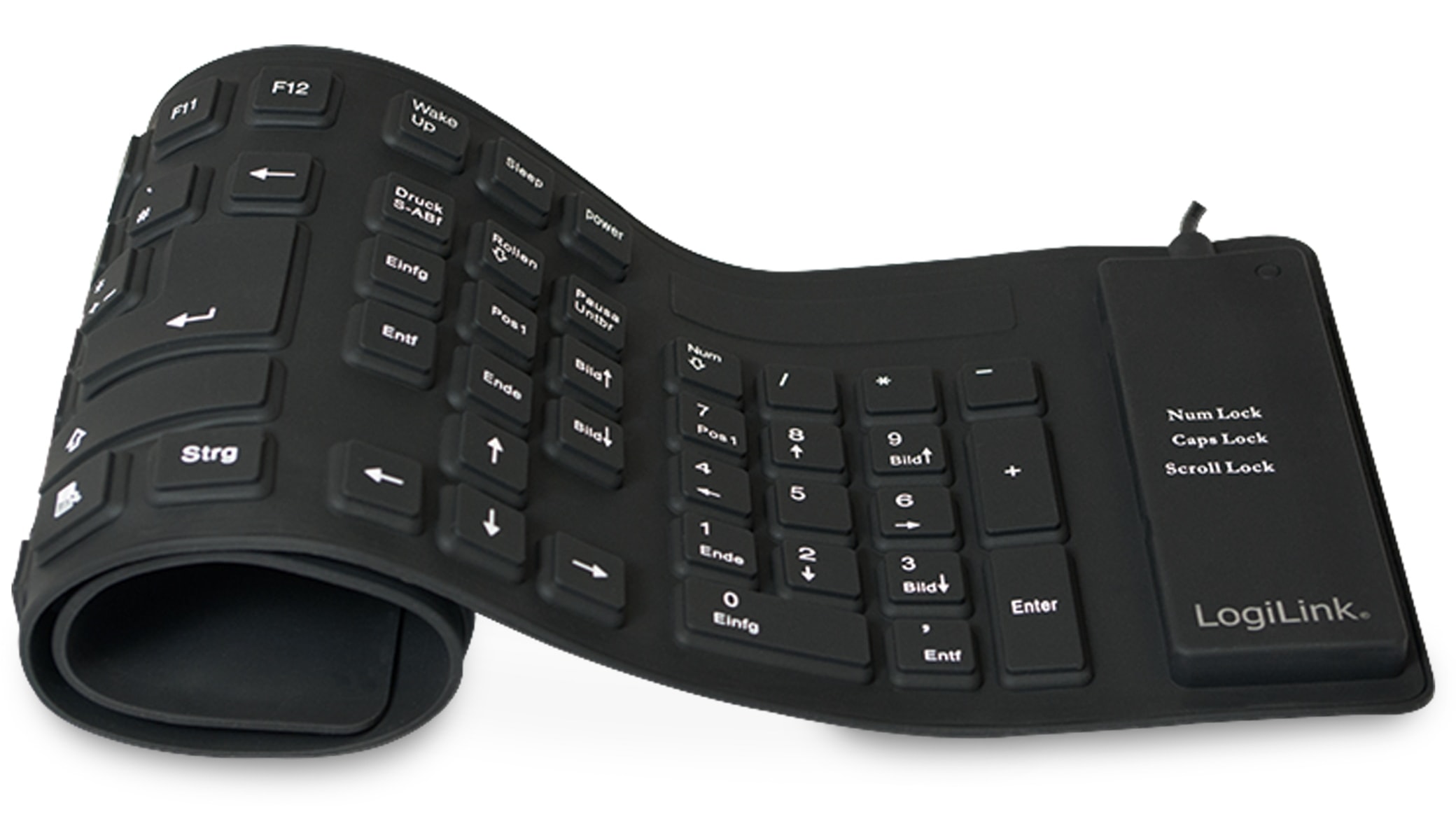 LOGILINK Tastatur ID0019A, flexibel, schwarz LOGILINK Tastatur ID0019A, flexibel, schwarz