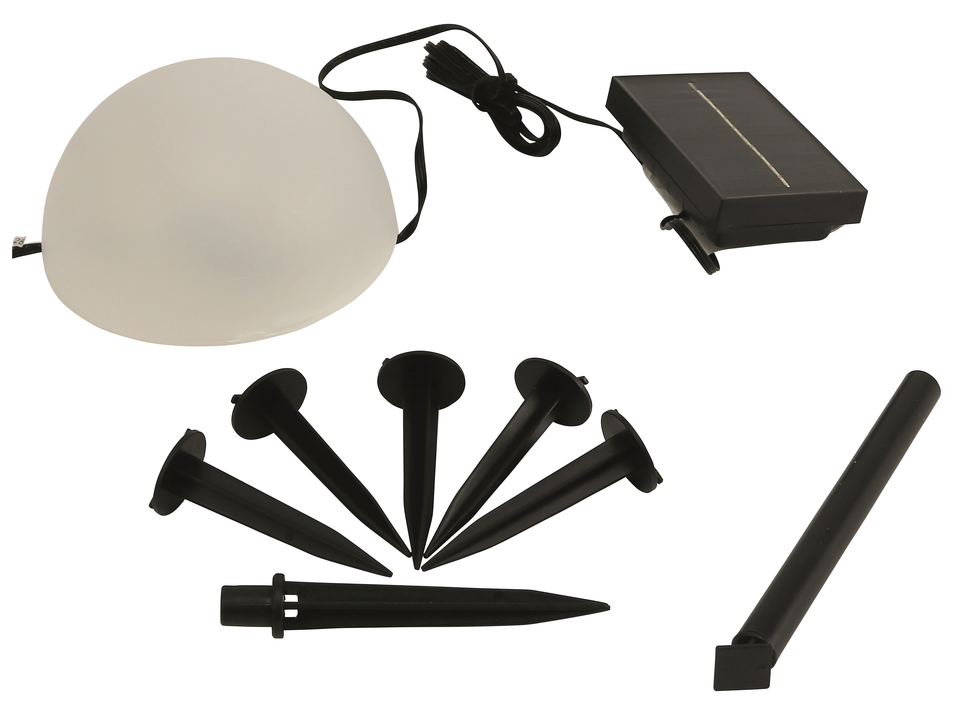 Solar-Bodenlichterkette, 5 Halbkugeln Solar-Bodenlichterkette, 5 Halbkugeln,
