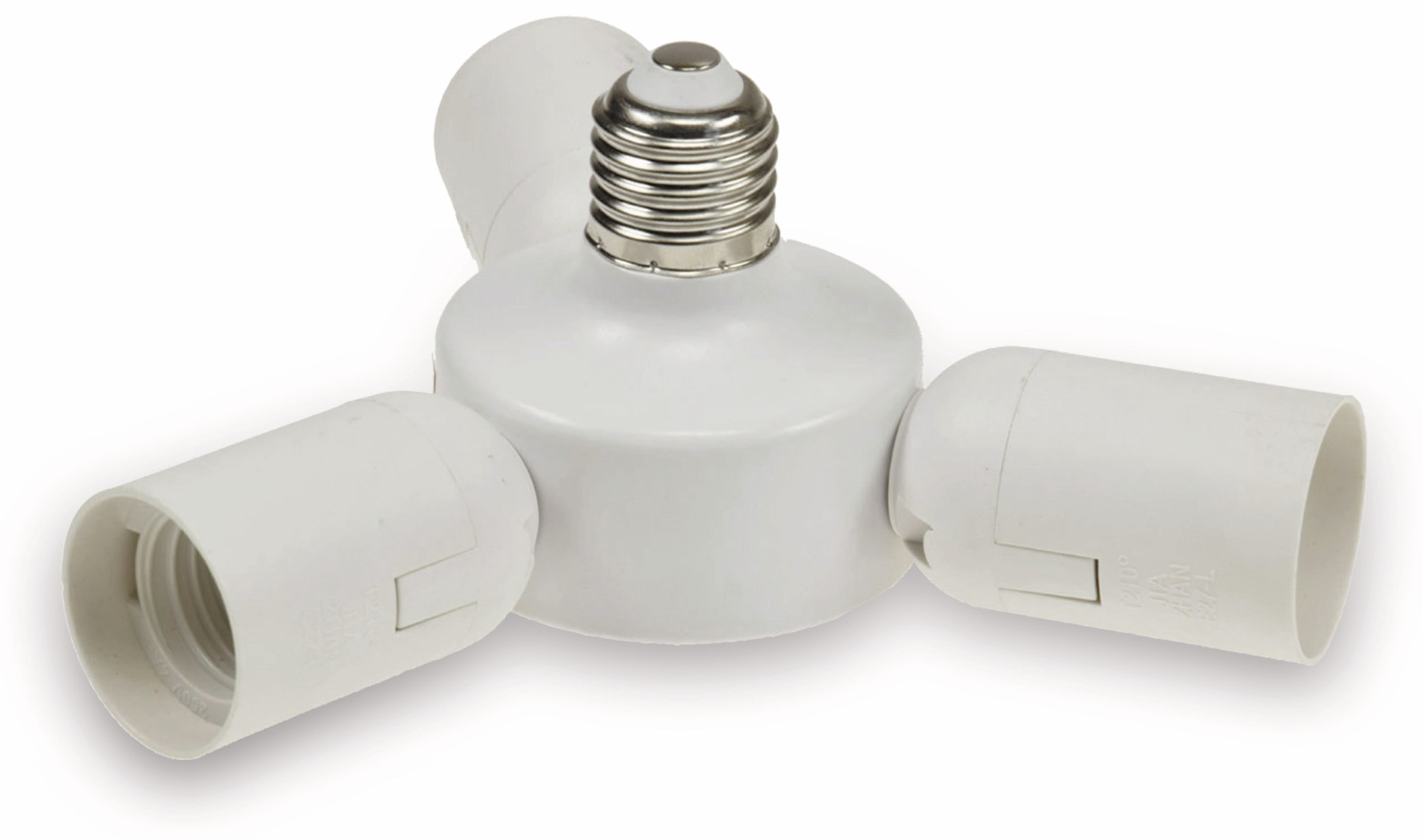 CHILITEC E27-Fassung "Triple" 22237, Adapter auf 3x E27-Schraubfassungen, weiß CHILITEC E27-Fassung "Triple" 22237, Adapter auf 3x E27-Schraubfassungen, weiß