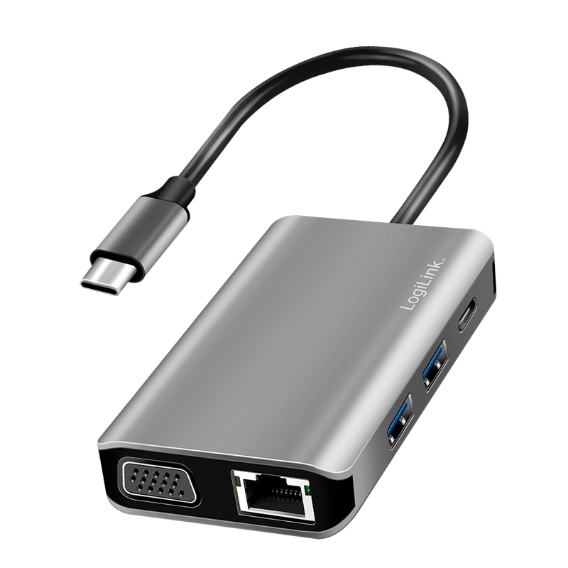 LOGILINK USB 3.2 Dockingstation UA0410, Gen1, 7-Port, USB-C PD, Anthrazit LOGILINK USB 3.2 Dockingstation UA0410, Gen1, 7-Port, USB-C PD, Anthrazit