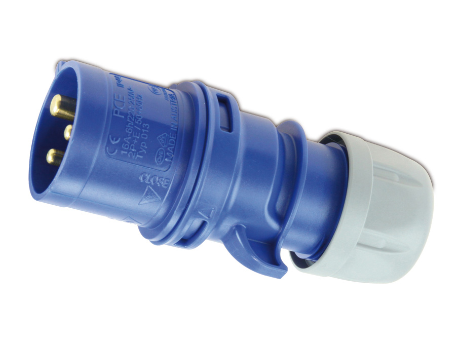 PCE CEE Stecker Shark, 3-polig, 16 A, 230 V, IP44 PCE CEE Stecker Shark, 3-polig, 16 A, 230 V, IP44