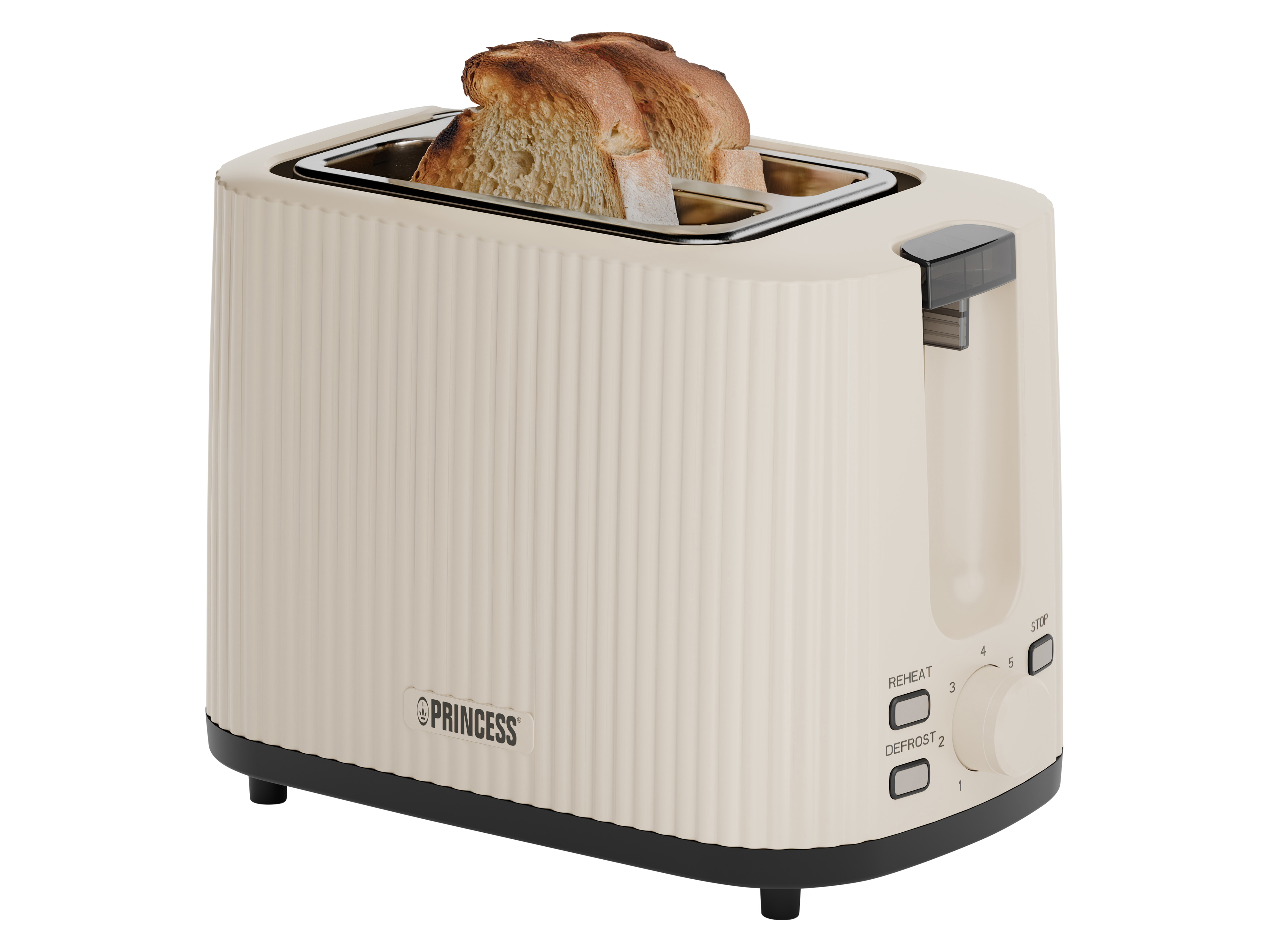 PRINCESS Toaster Wave, 2-Scheiben, 7 Stufen, automatische Abschaltung, 930W, beige PRINCESS Toaster Wave, 2-Scheiben, 7 Stufen, automatische Abschaltung, 930W, beige