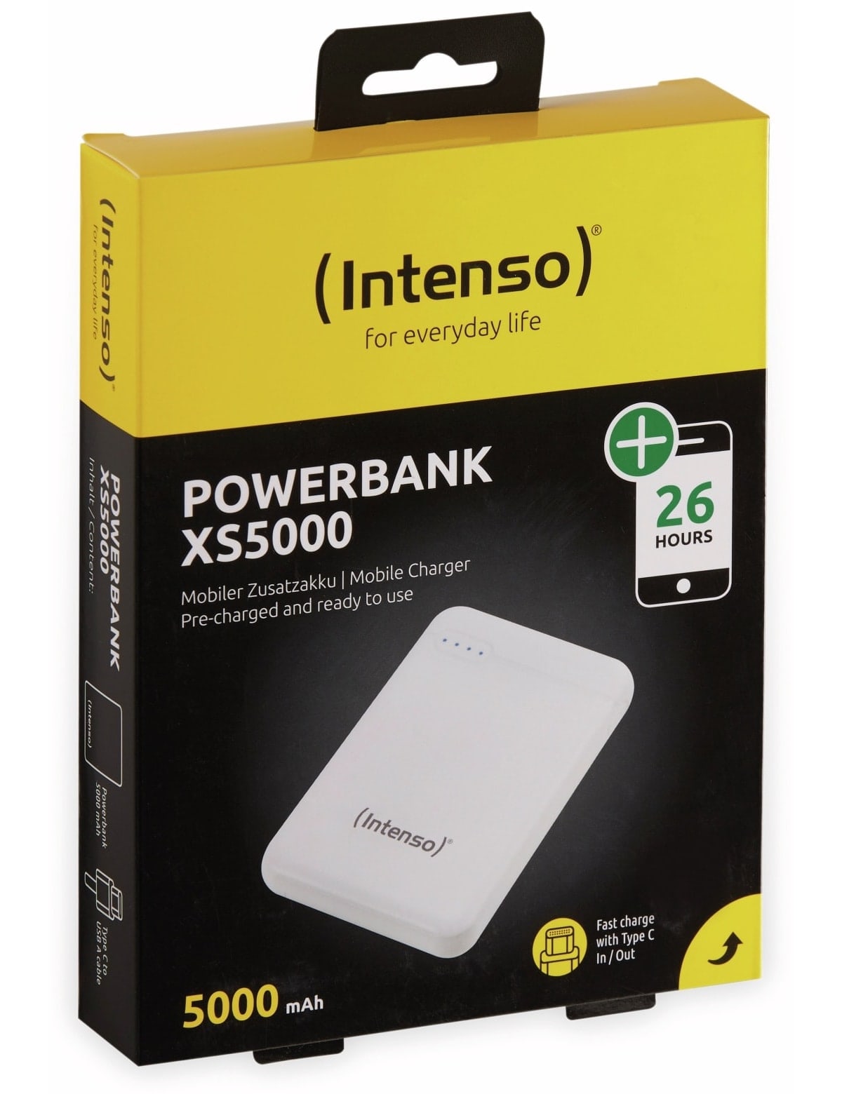INTENSO USB Powerbank 7313522 XS 5000, 5.000 mAh, weiß INTENSO USB Powerbank 7313522 XS 5000, 5.000 mAh, weiß