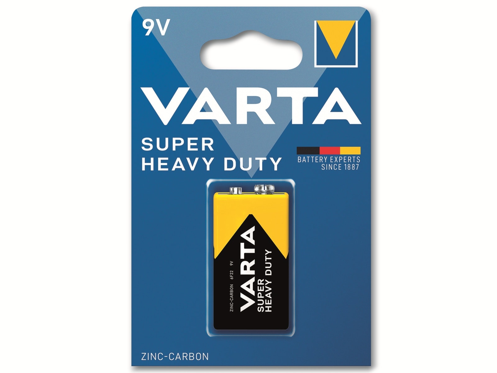 VARTA Batterie Zink-Kohle, E-Block, 6F22, 9V, Superlife, 1 Stück VARTA Batterie Zink-Kohle, E-Block, 6F22, 9V, Superlife, 1 Stück