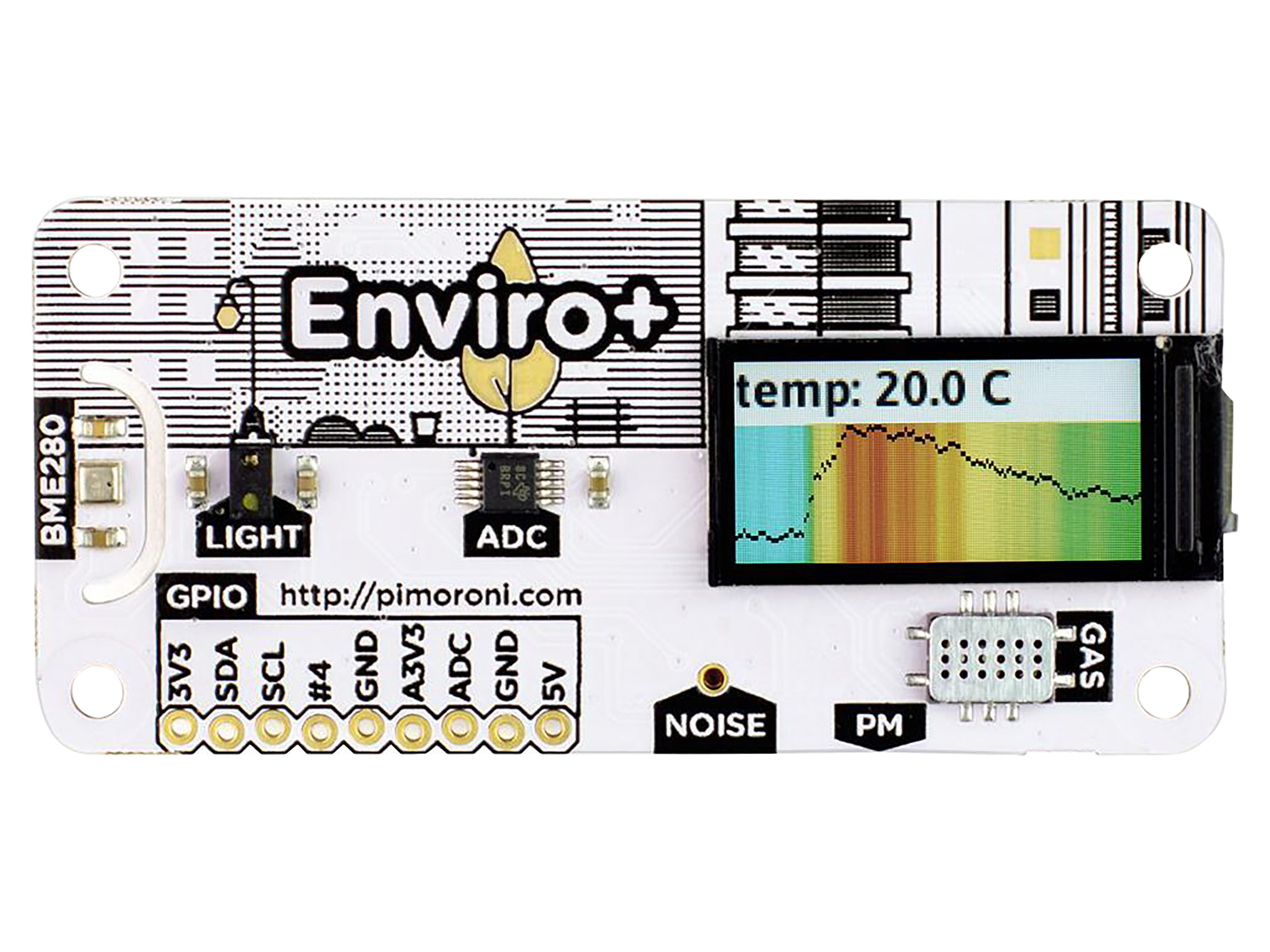 ENVIRO+ Sensor plus Air Quality Sensorkarte für Raspberry Pi ENVIRO Sensor plus Air Quality Sensorkarte für Raspberry Pi