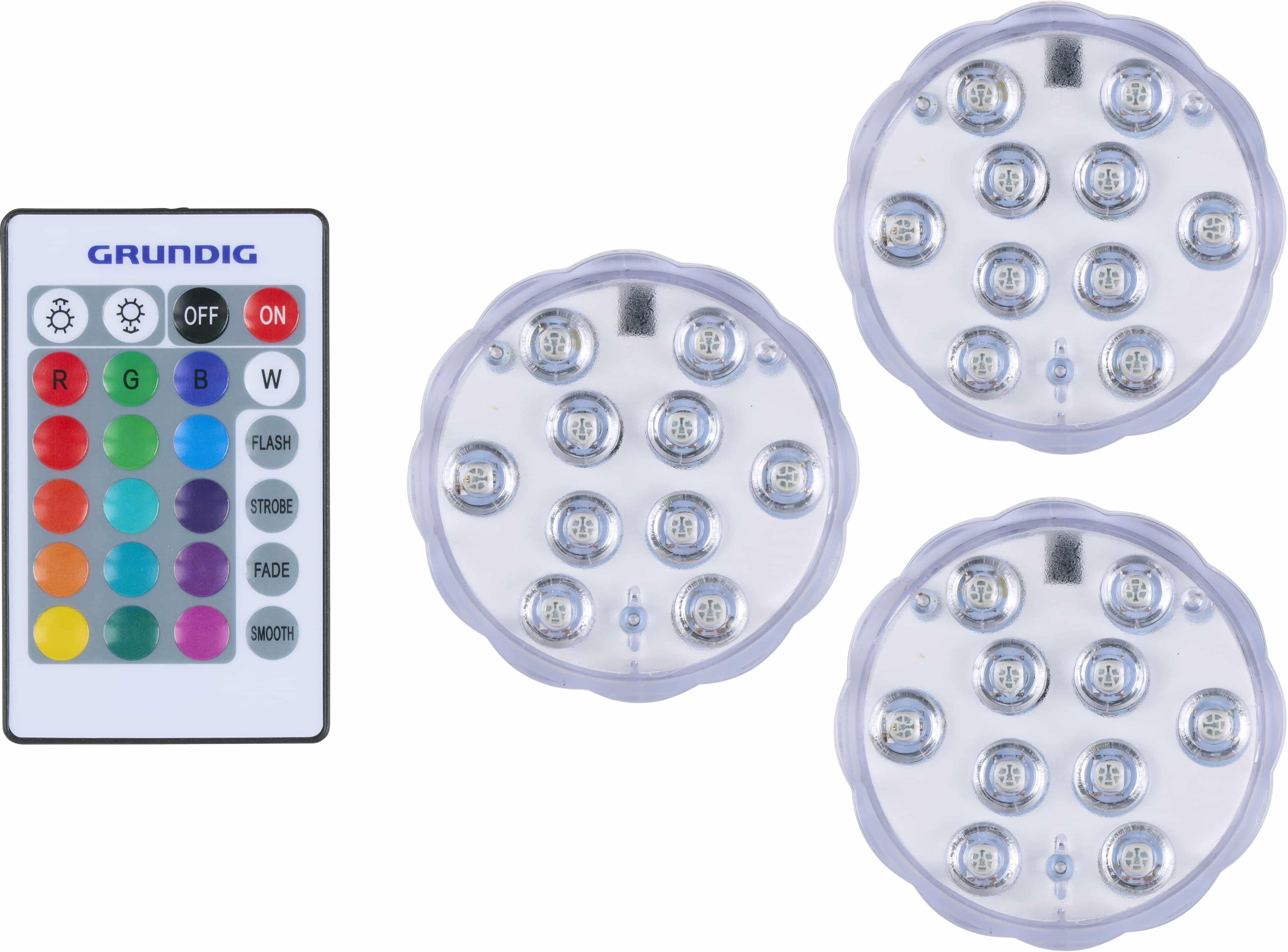 GRUNDIG, LED-Leuchten, 34741, 3er-Set, mit FB, weiß GRUNDIG, LED-Leuchten, 34741, 3er-Set, mit FB, weiß