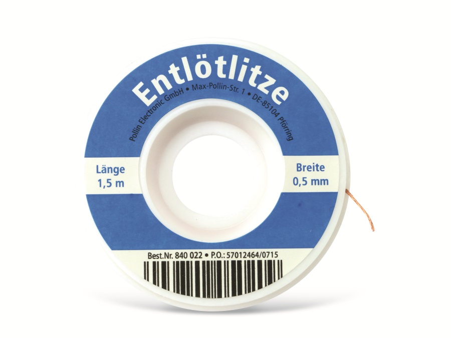 Entlötlitze, 0,5 mm, 1,5 m Entlötlitze, 0,5 mm, 1,5 m