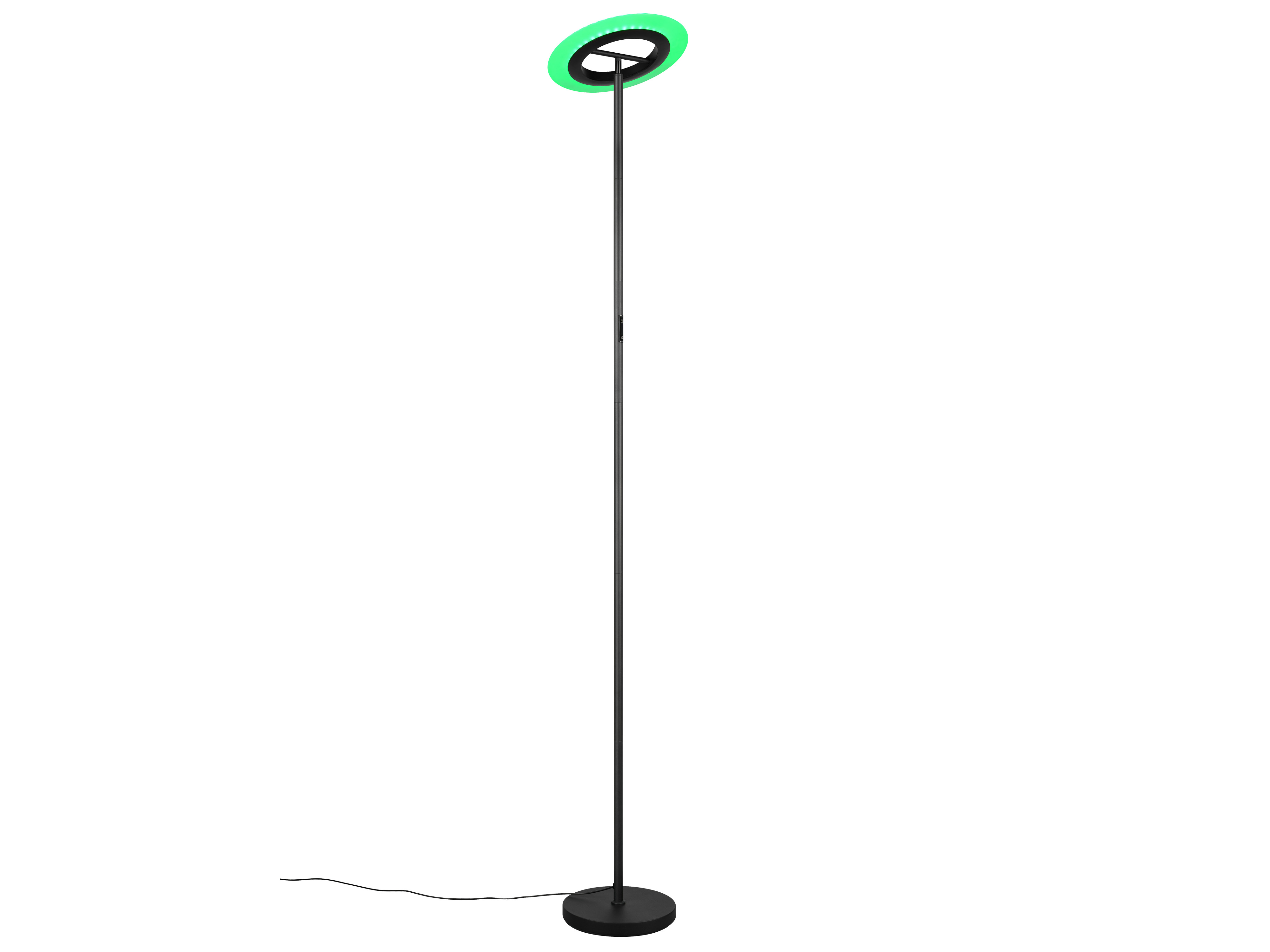 REALITY LED-Stehleuchte Samba R43411132, 16,5W, 2700... 6500K, 1900lm, CCT, RGB, IP20, schwarz