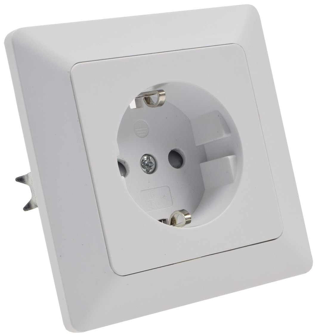 MILOS Schutzkontakt-Steckdose 22770, 16A/250V, Klemmanschluss, weiß matt MILOS Schutzkontakt-Steckdose 22770, 16A/250V, Klemmanschluss, weiß matt
