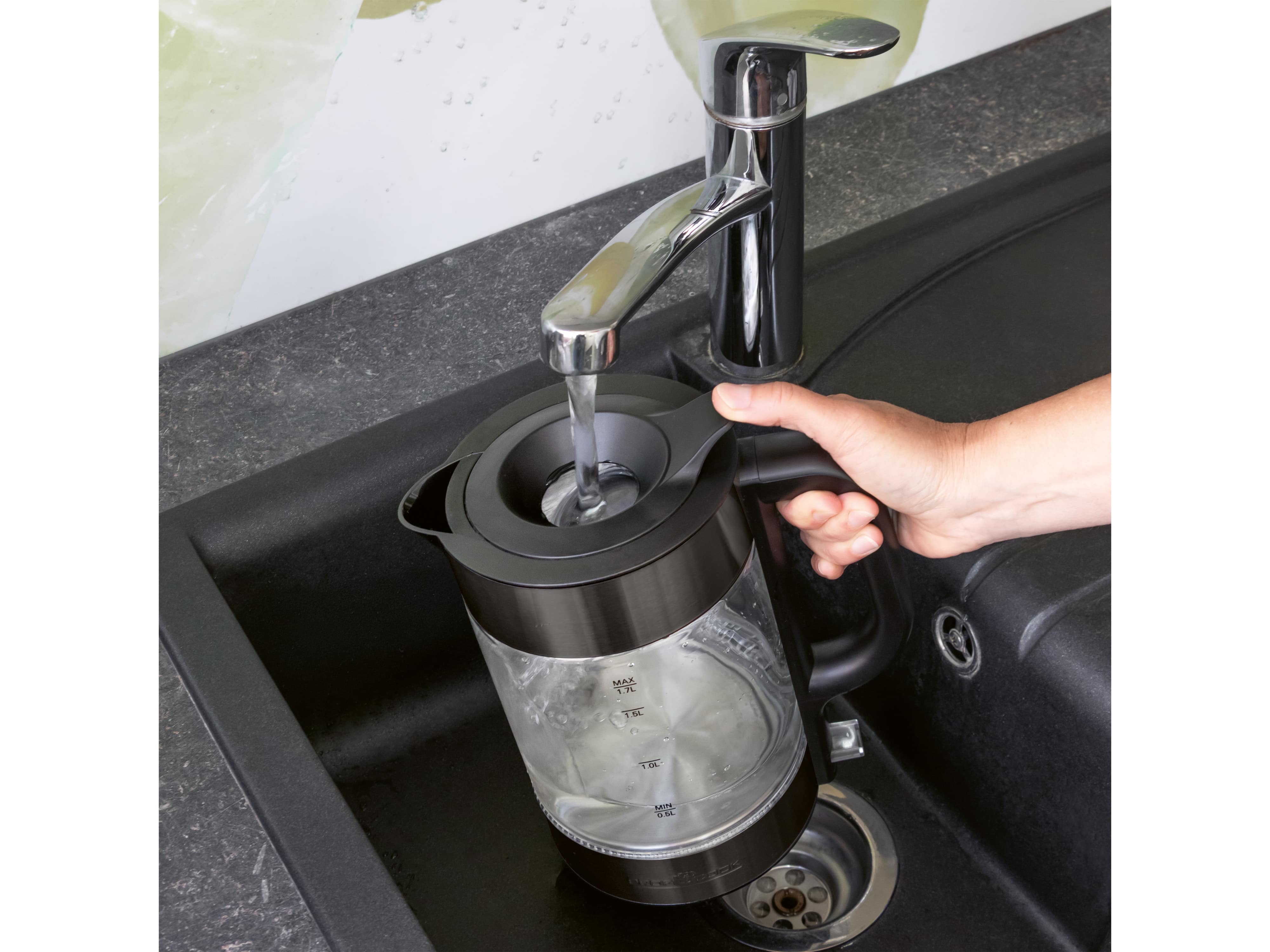 PROFI COOK Glas-Wasserkocher PC-WKS 1322, 1,7L, Glas & Edelstahl, 2200 W, DarkInox PROFICOOK Glas-Wasserkocher PC-WKS 1322, 1,7L, Glas & Edelstahl, 2200 W, DarkInox
