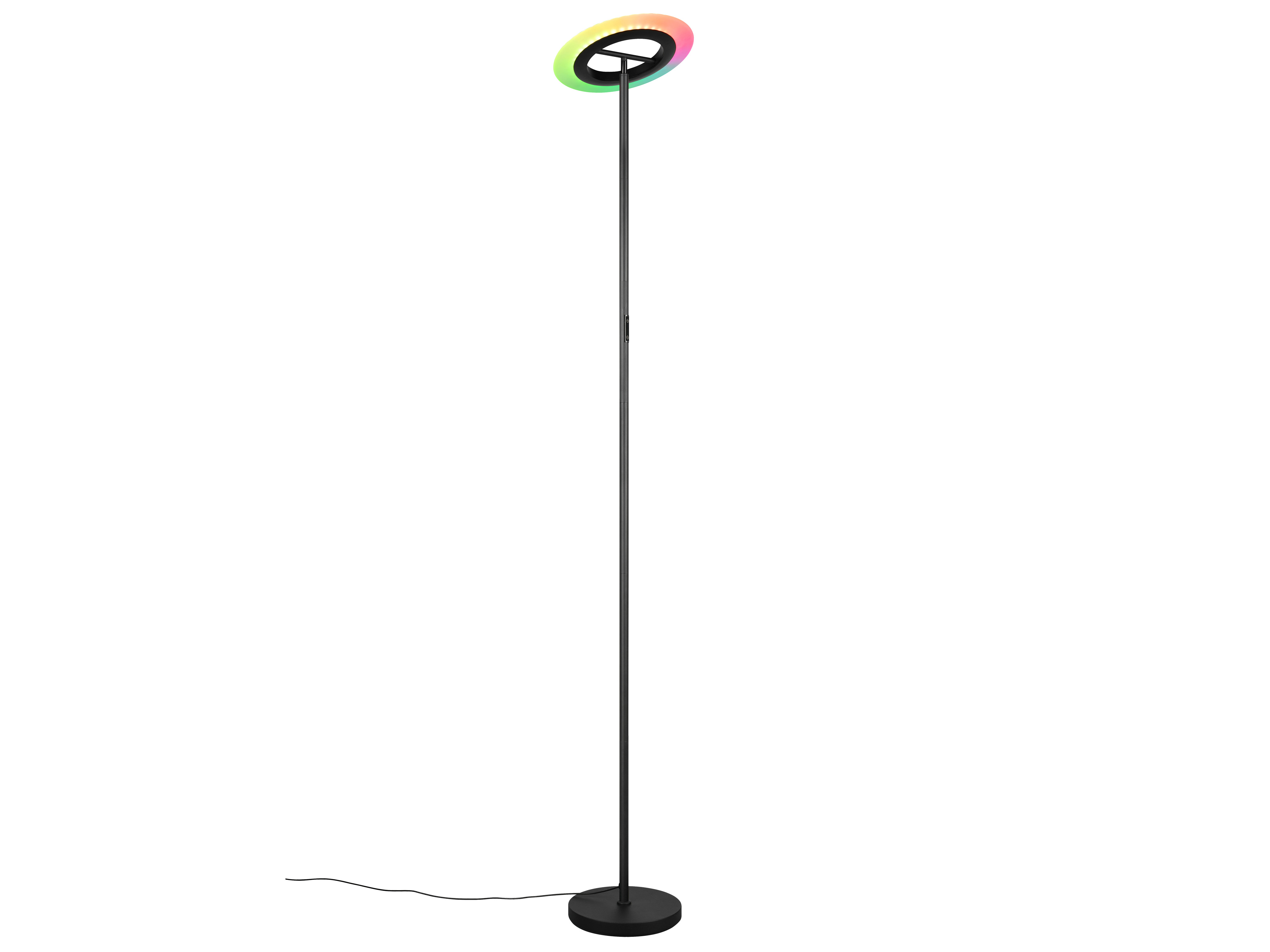 REALITY LED-Stehleuchte Samba R43411132, 16,5W, 2700... 6500K, 1900lm, CCT, RGB, IP20, schwarz