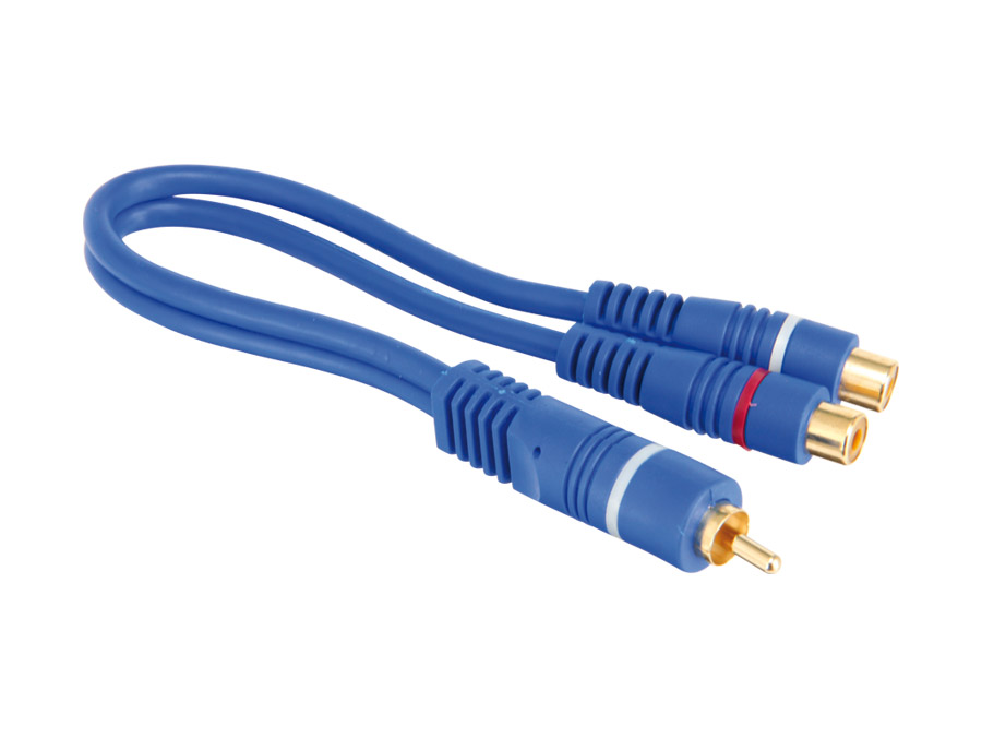 S-IMPULS Cinch-Adapterkabel, Stecker/2xKupplung, 0,2 m, blau S-IMPULS Cinch-Adapterkabel, Stecker/2xKupplung, 0,2 m, blau