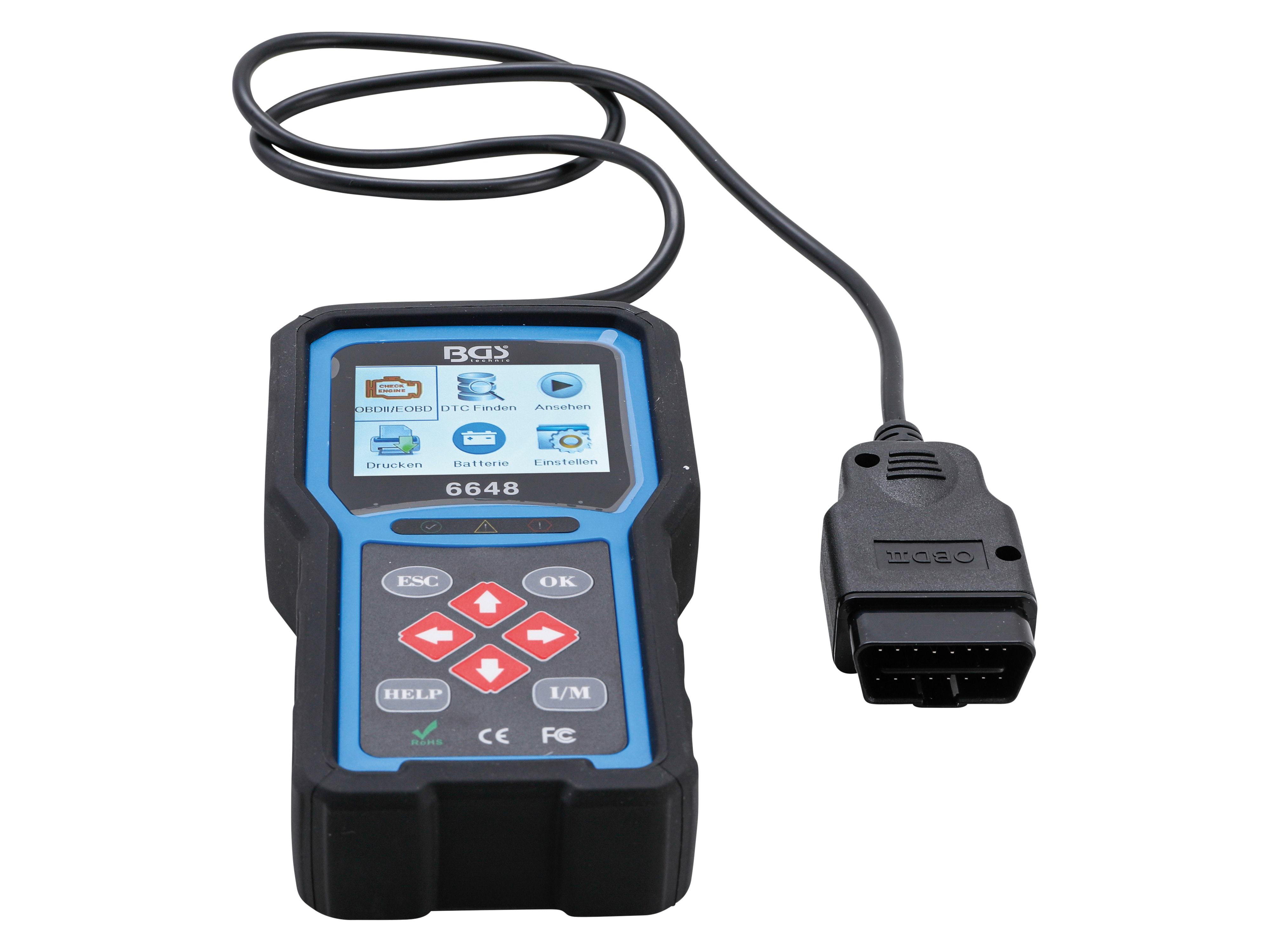 BGS TECHNIC OBD II Fehlerdiagnosegerät, 6648 BGS TECHNIC OBD II Fehlerdiagnosegerät, 6648