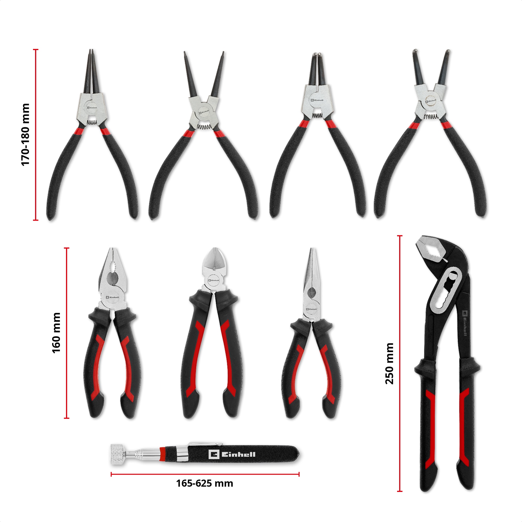 EINHELL E-Case-Einleger Zangen, 370522, 9-teilig